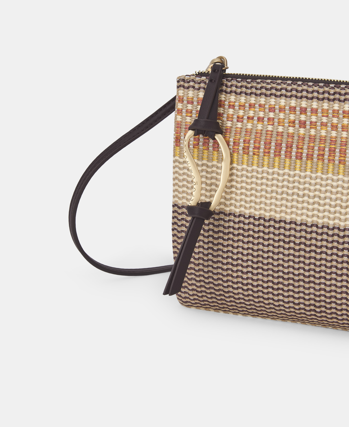 Flat raffia crossbody bag image number 1
