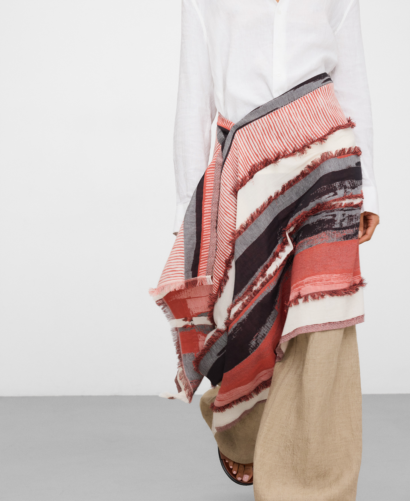 Chal rayas jacquard algod&oacute;n org&aacute;nico image number 5