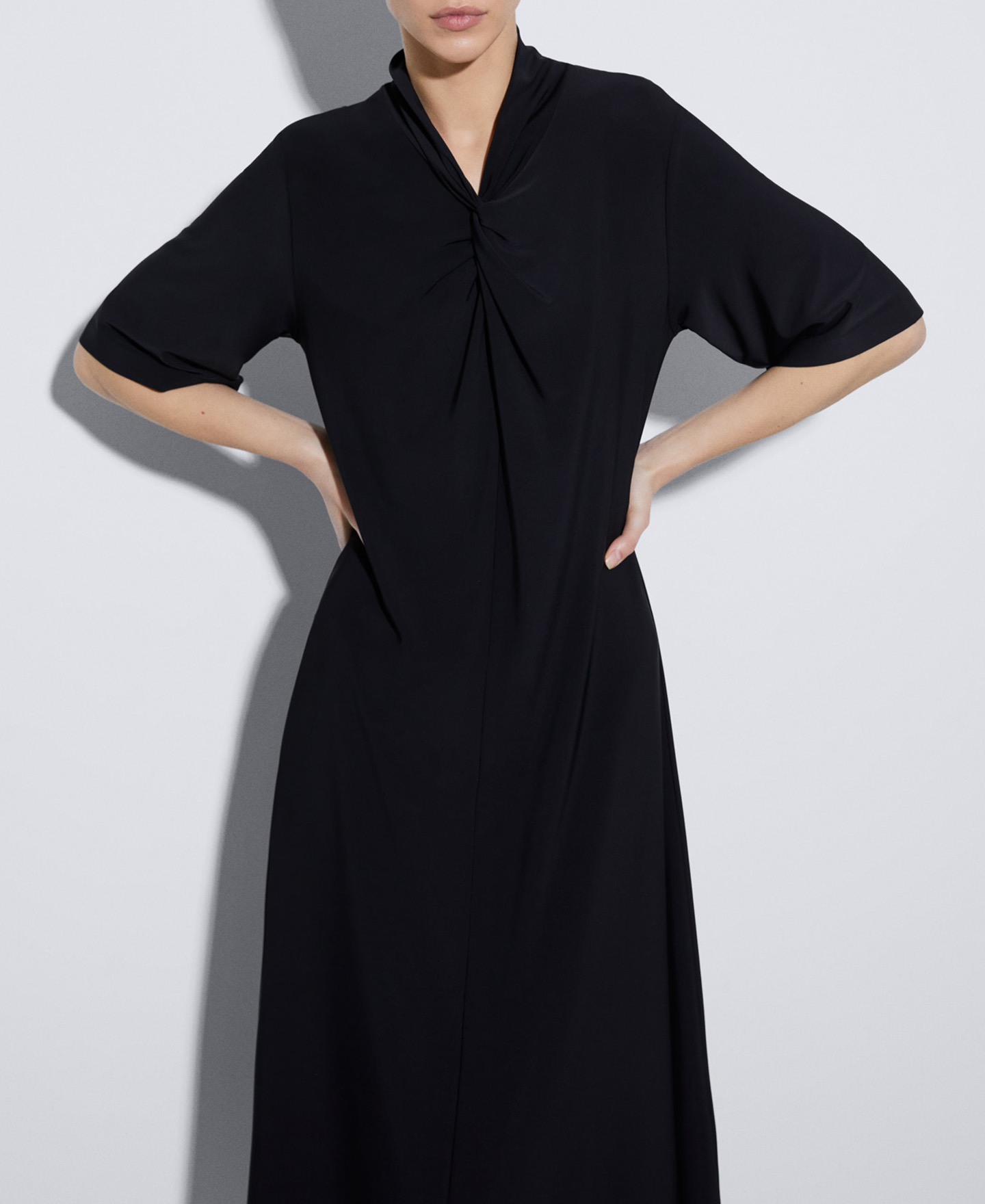 Draped midi dress image number 0