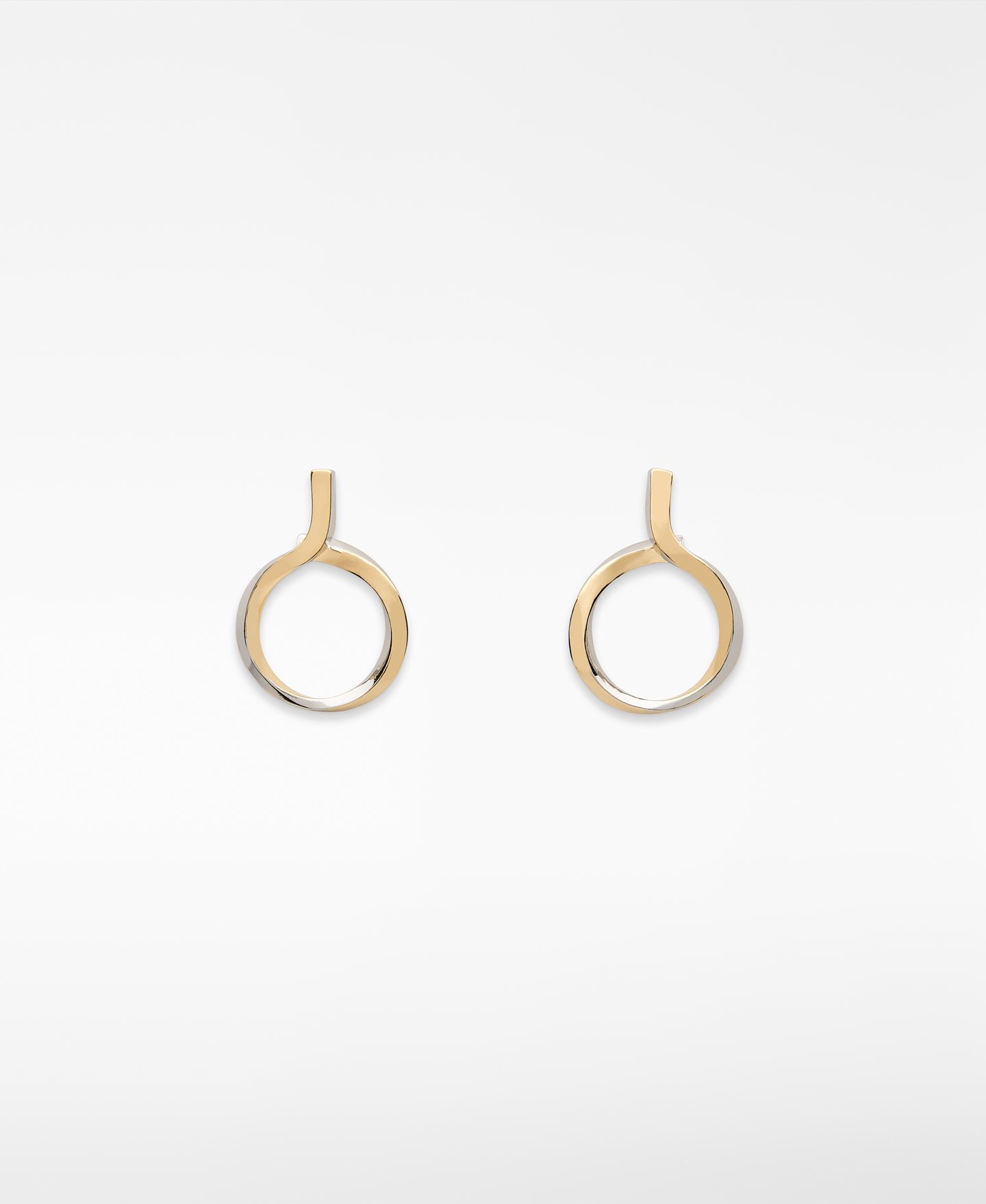 Two-tone metal circular earrings image number 0