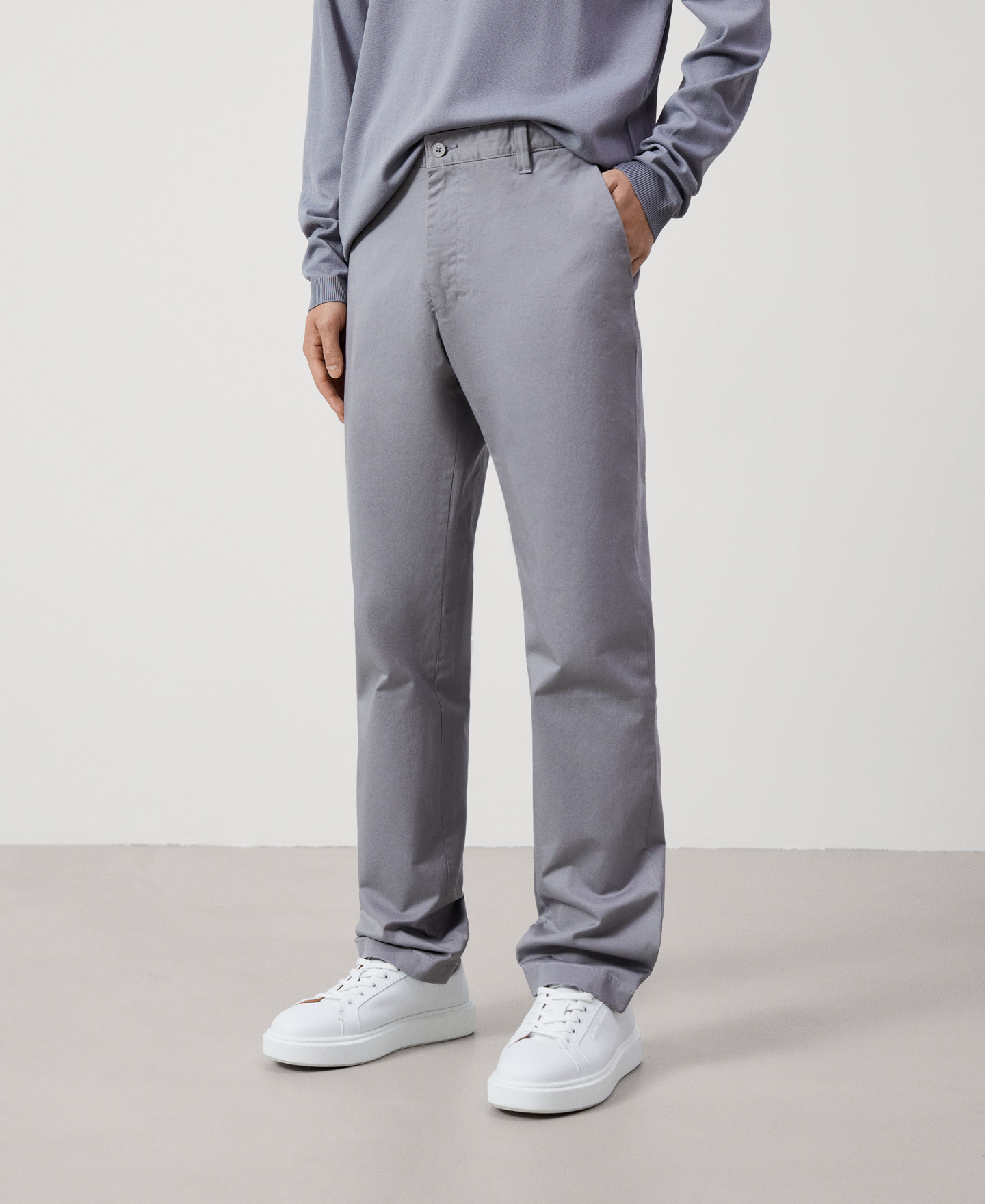 Stretch cotton chino trousers image number 0