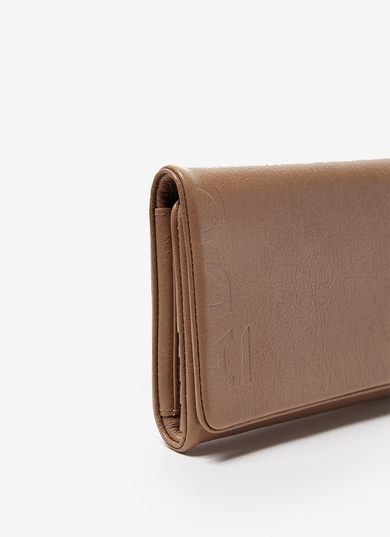 Crackled leather wallet clutch image number 1