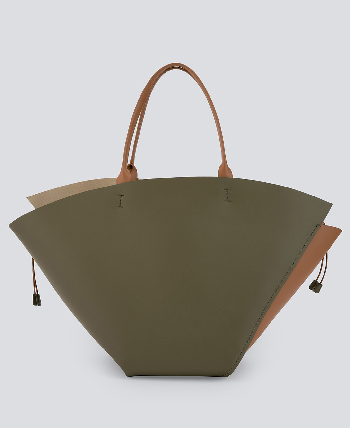 Asymmetric leather shopper bag woman image number 1