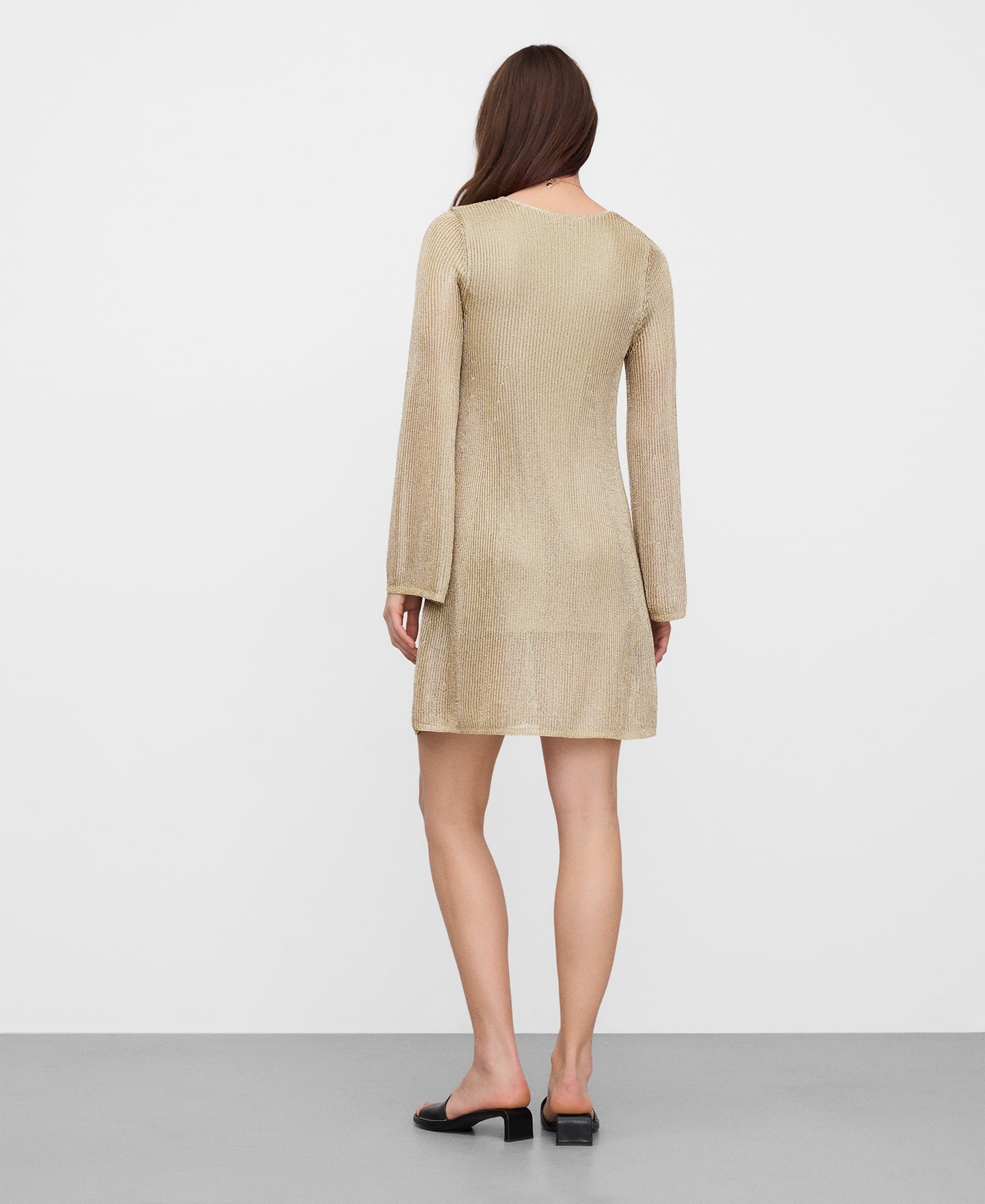 Short metallic knit dress image number 2