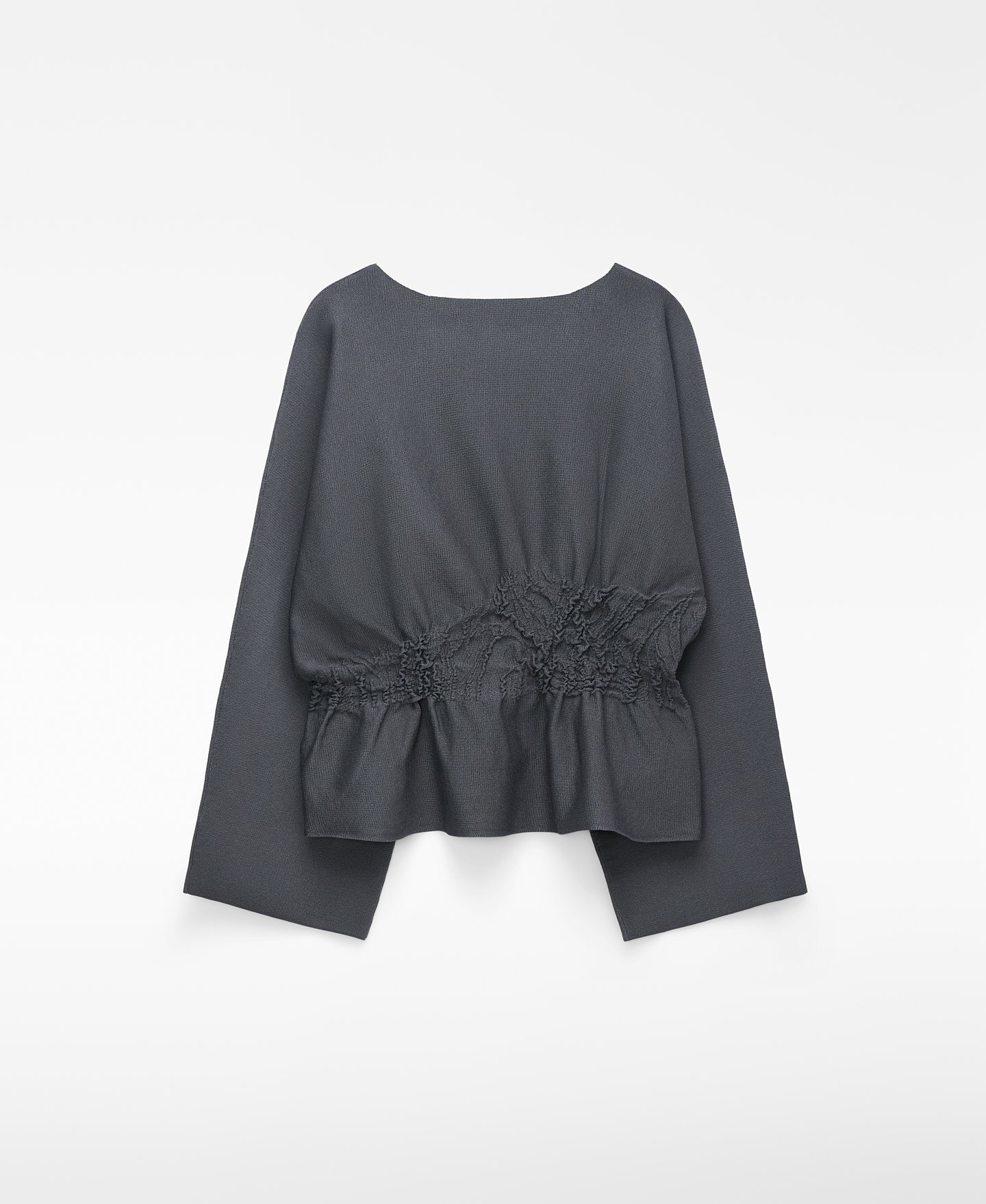 Gathered waist knit top image number 5