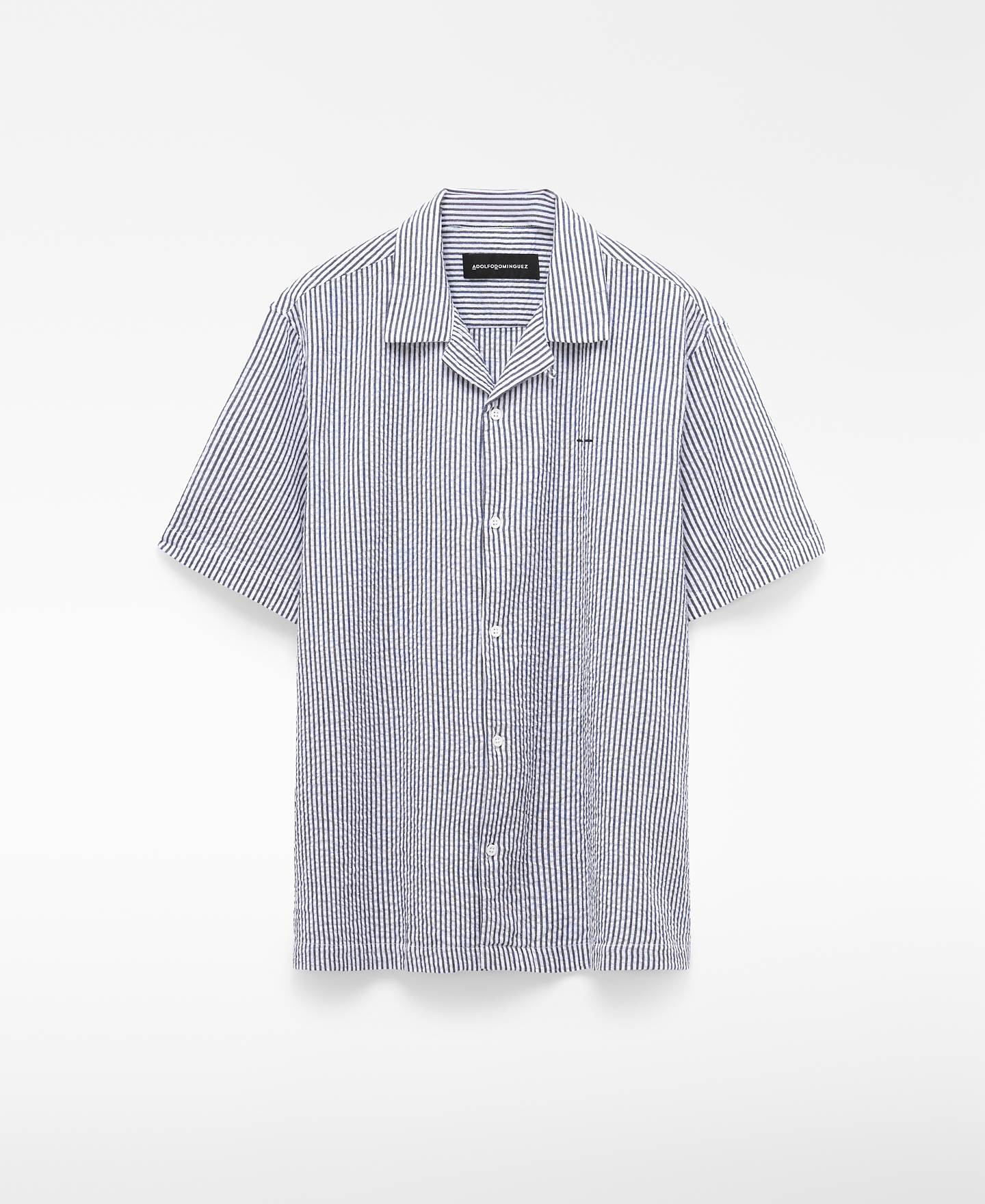 Camisa rayas cuello bowling seersucker image number 0