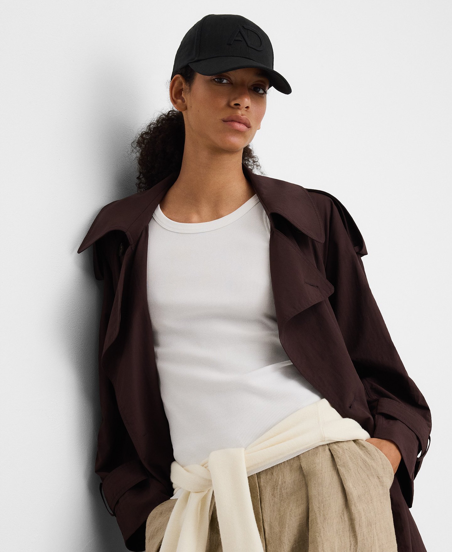 Embroidered logo linen cap image number 3