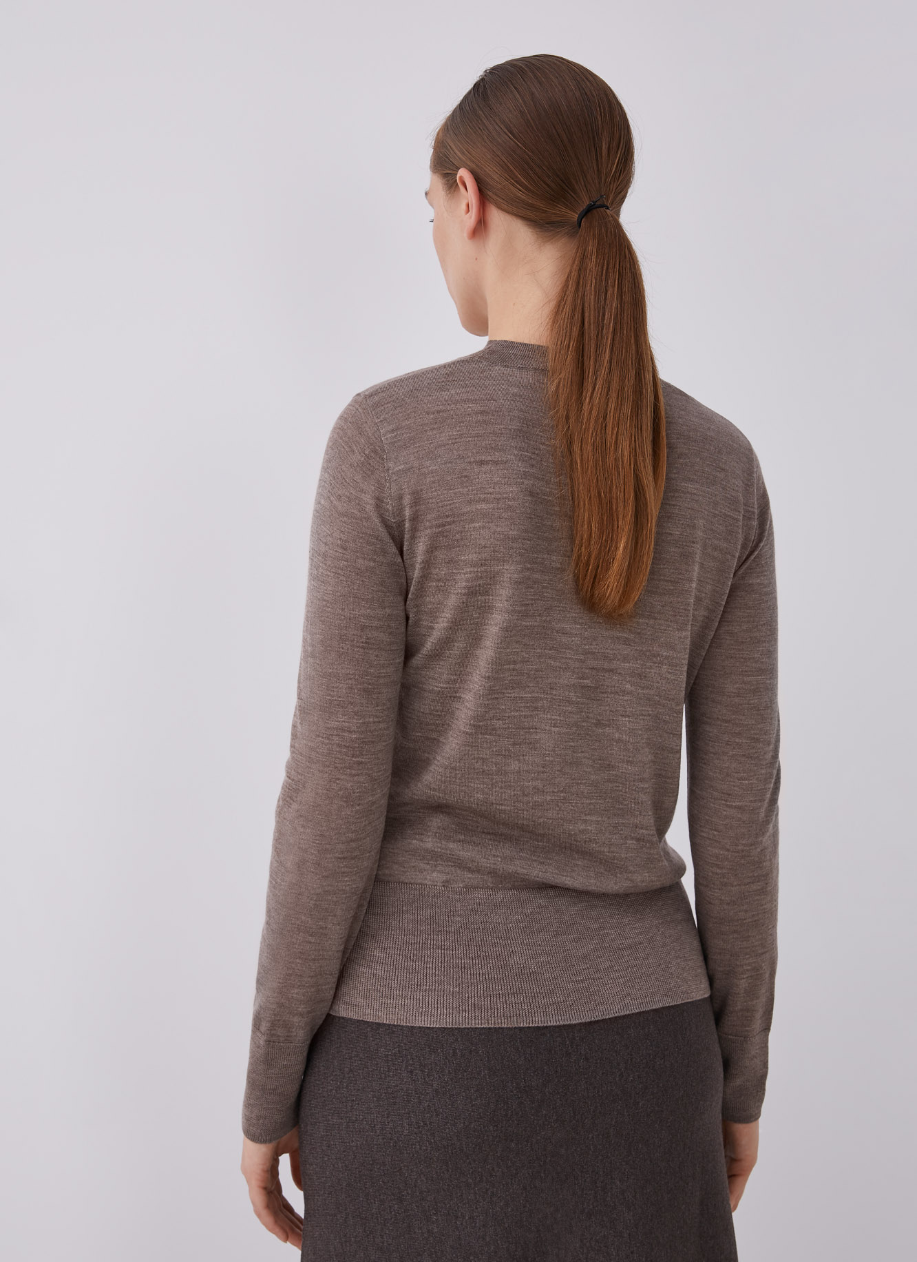 Merino wool perkins neck sweater image number 1