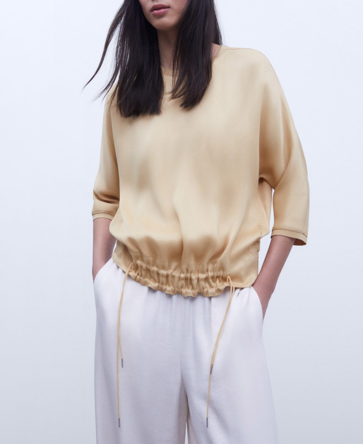 Drawstring fluid shirt image number 0