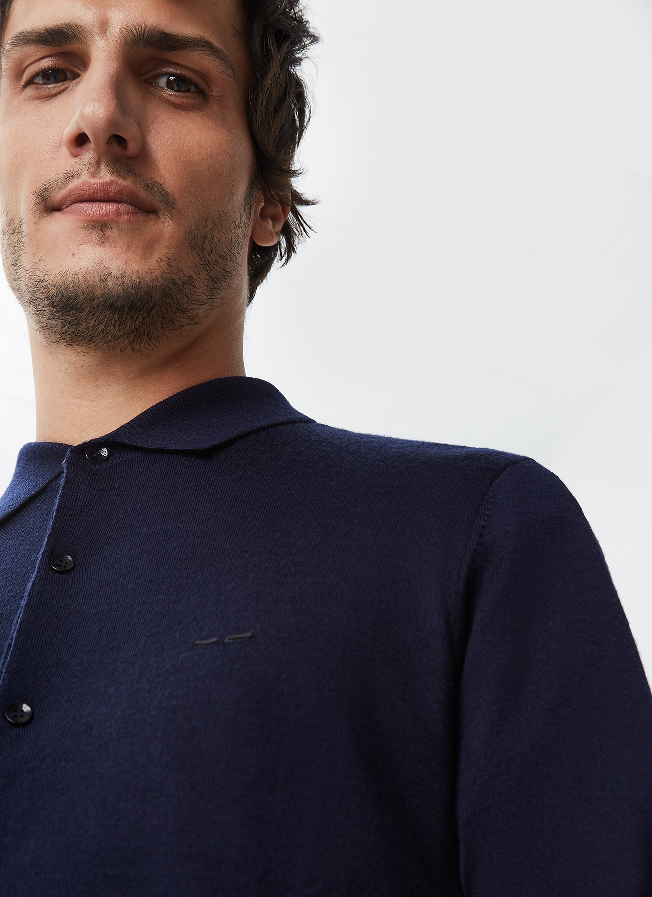 Cárdigan merino con cuello camisero image number 0