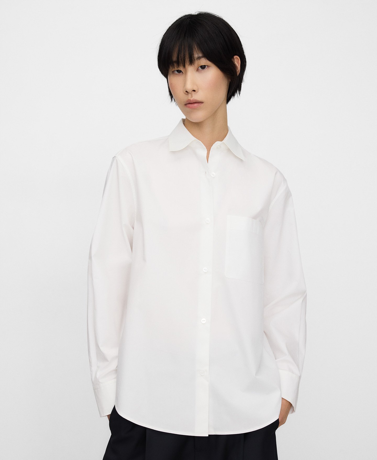 Cotton spread collar shirt woman image number 0