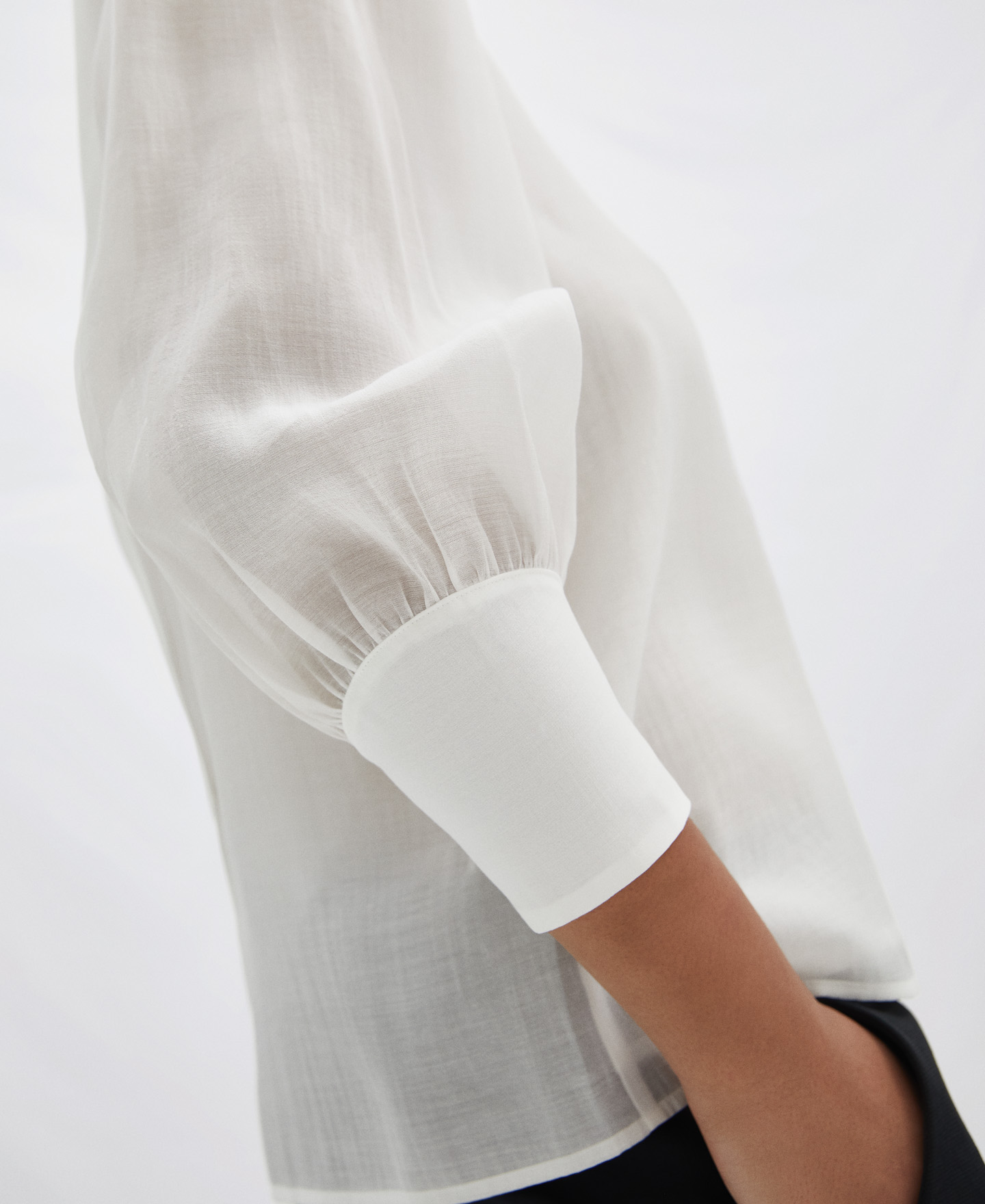 Semitransparent blouse in lyocell image number 3