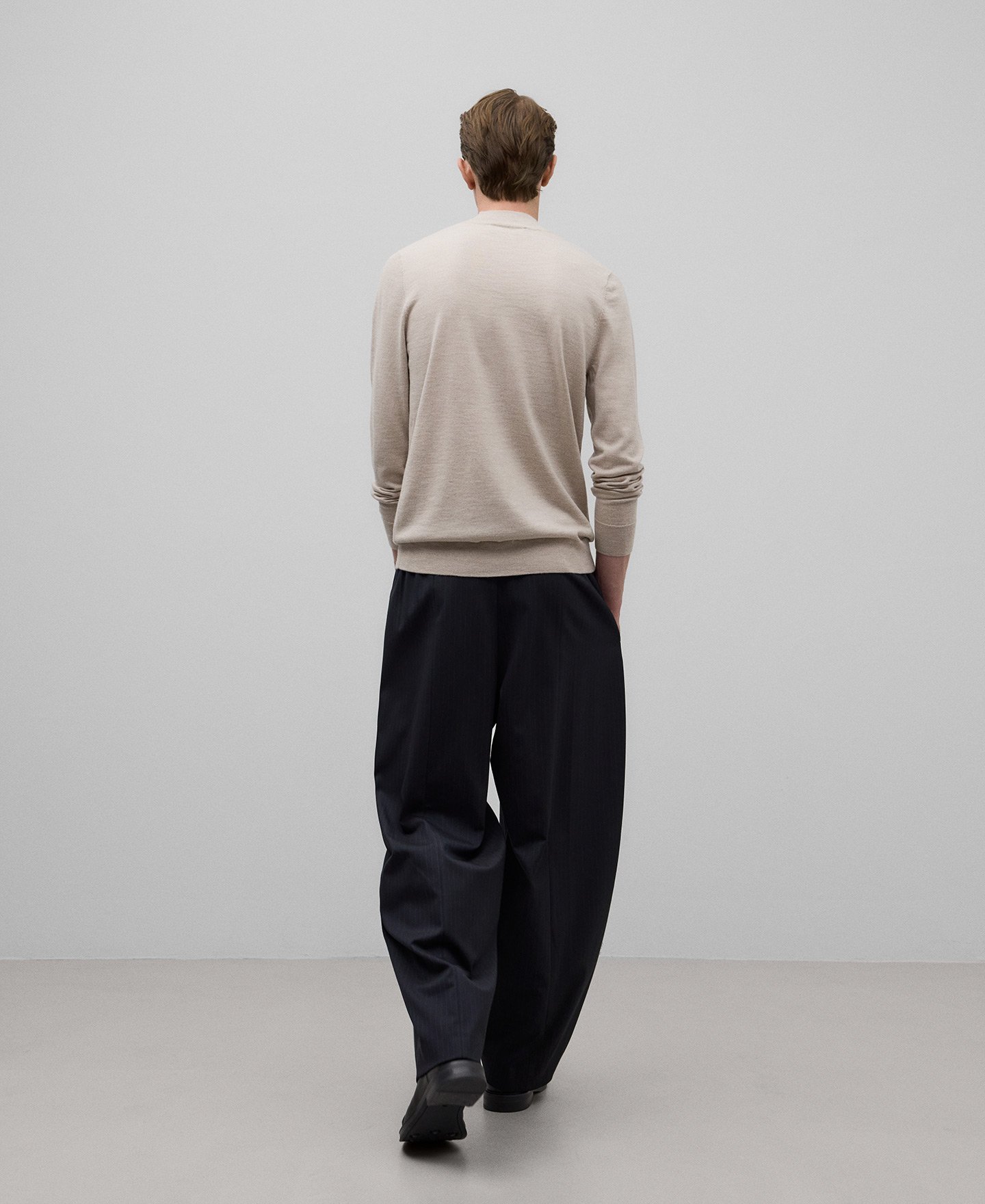 Merino wool perkins collar sweater man image number 2