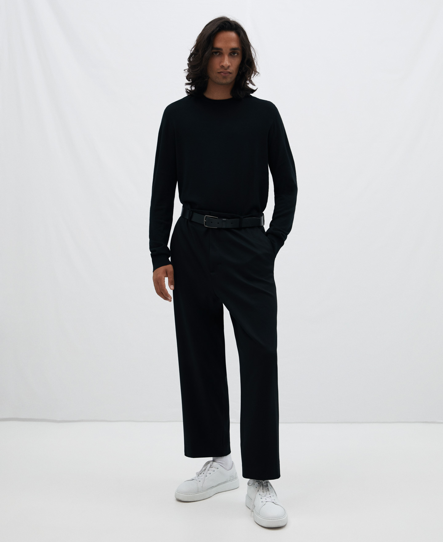 Merino wool crew neck sweater image number 1