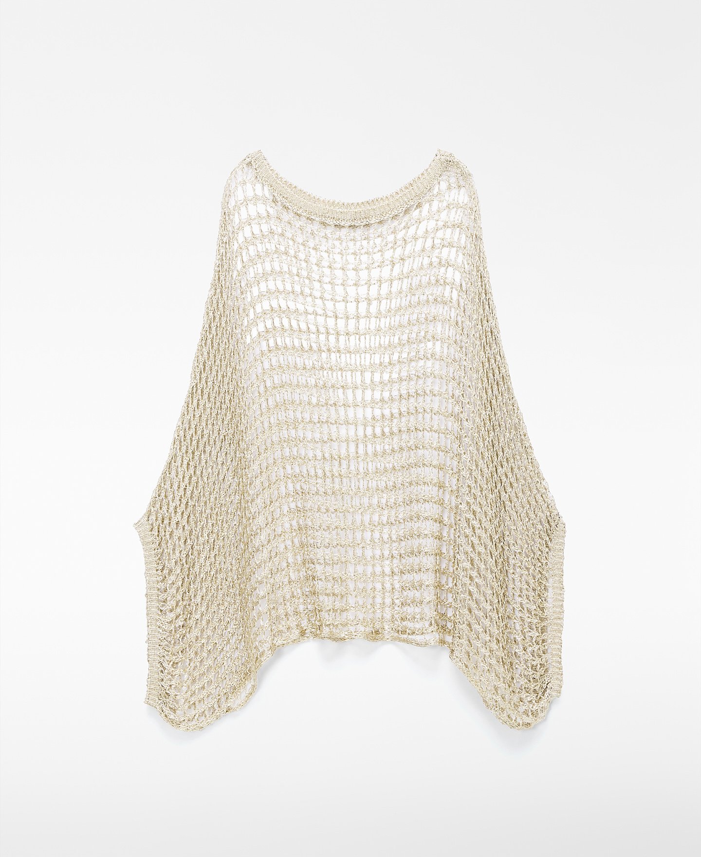 Metallic knit cape sweater image number 4