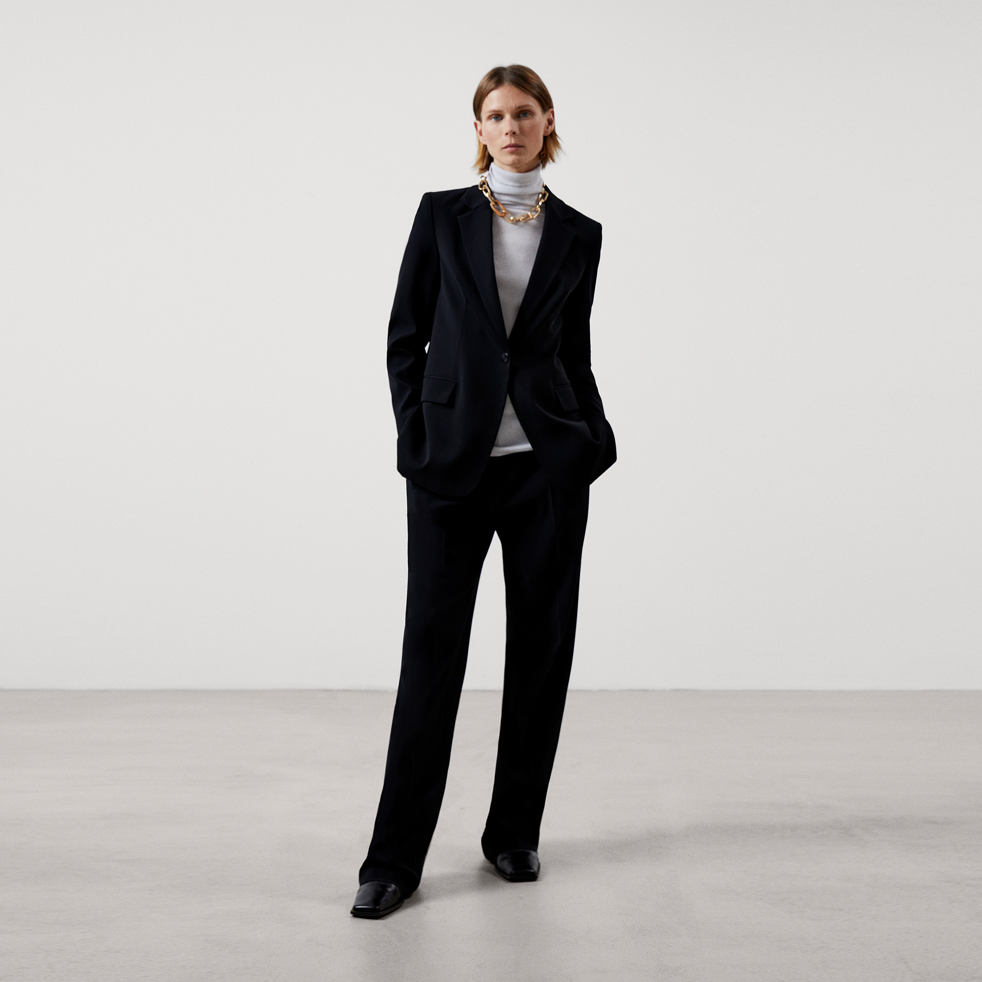 Merino wool high collar sweater image number 1
