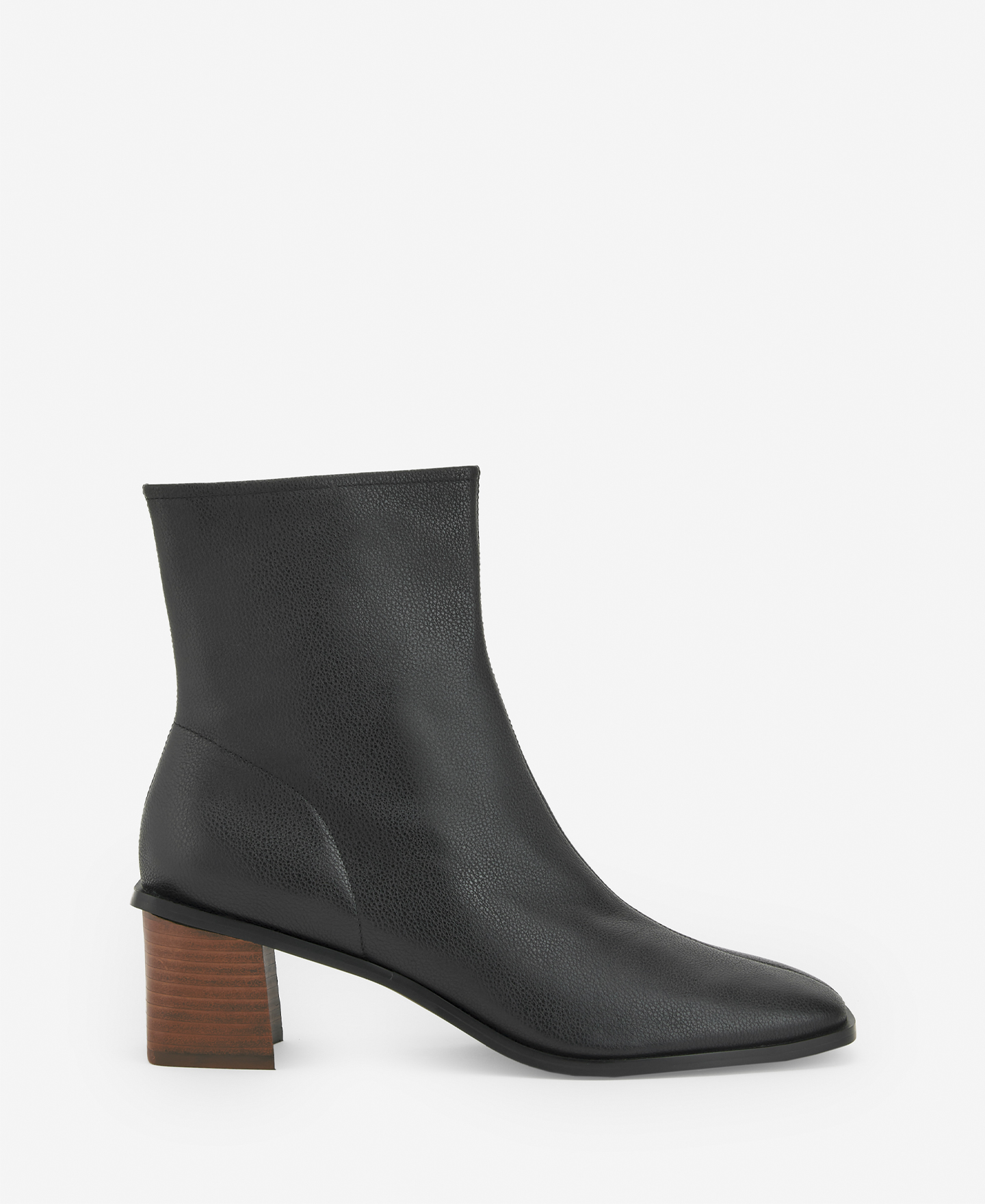 Mid-heel leather ankle boot image number 0