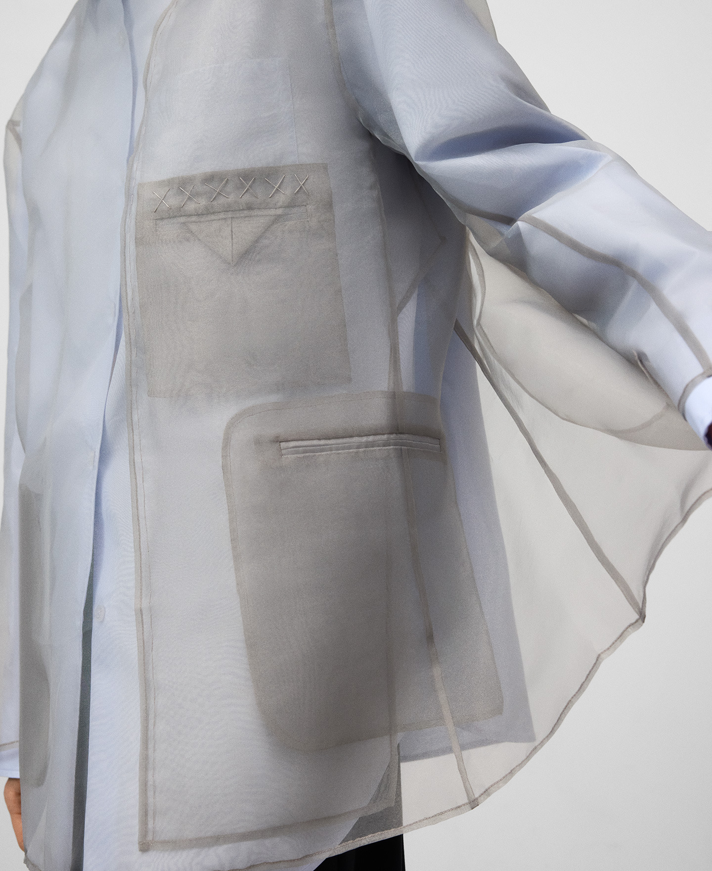 Top transparente piezas de blazer mujer image number 3