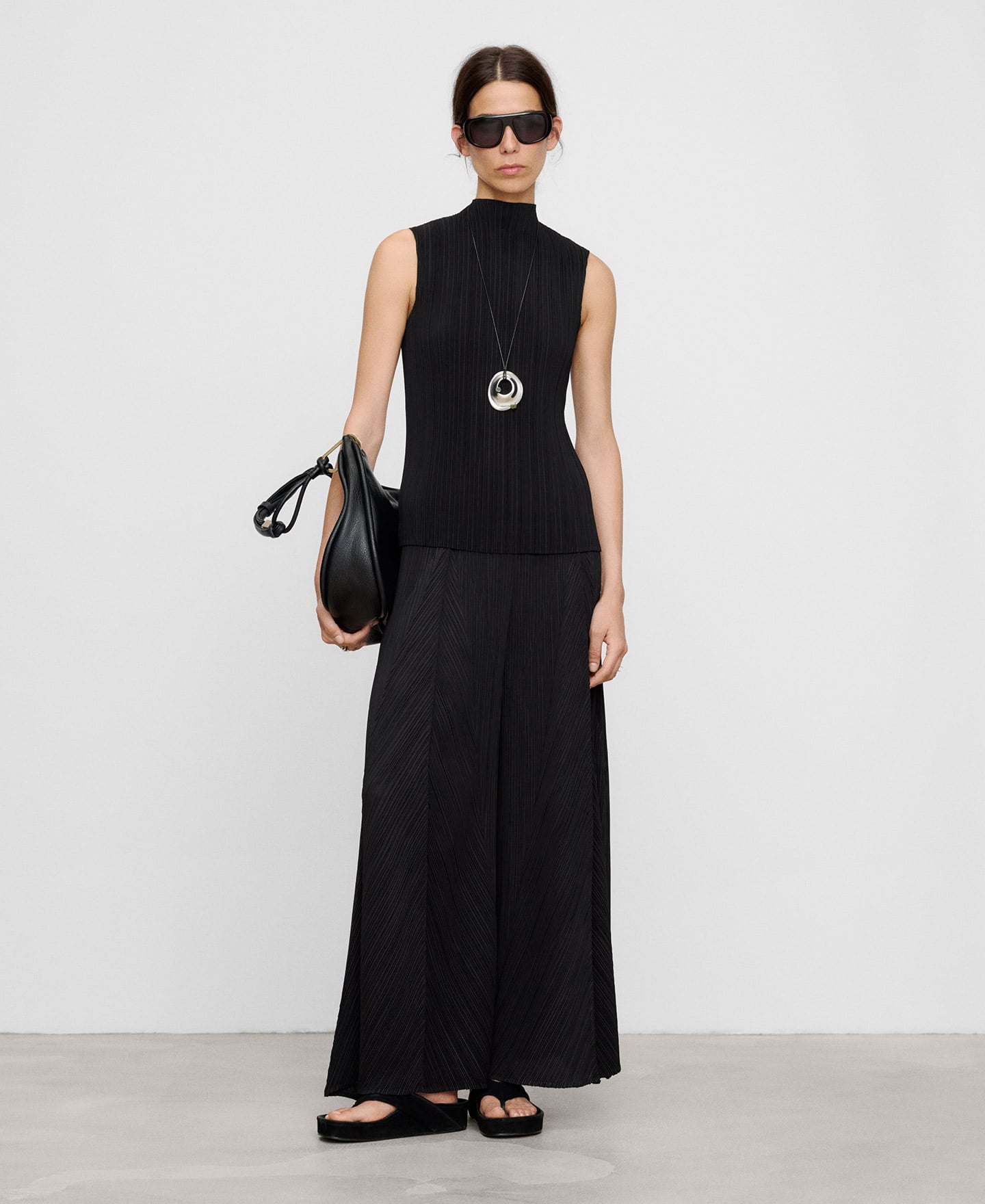Crinkle palazzo trousers image number 1