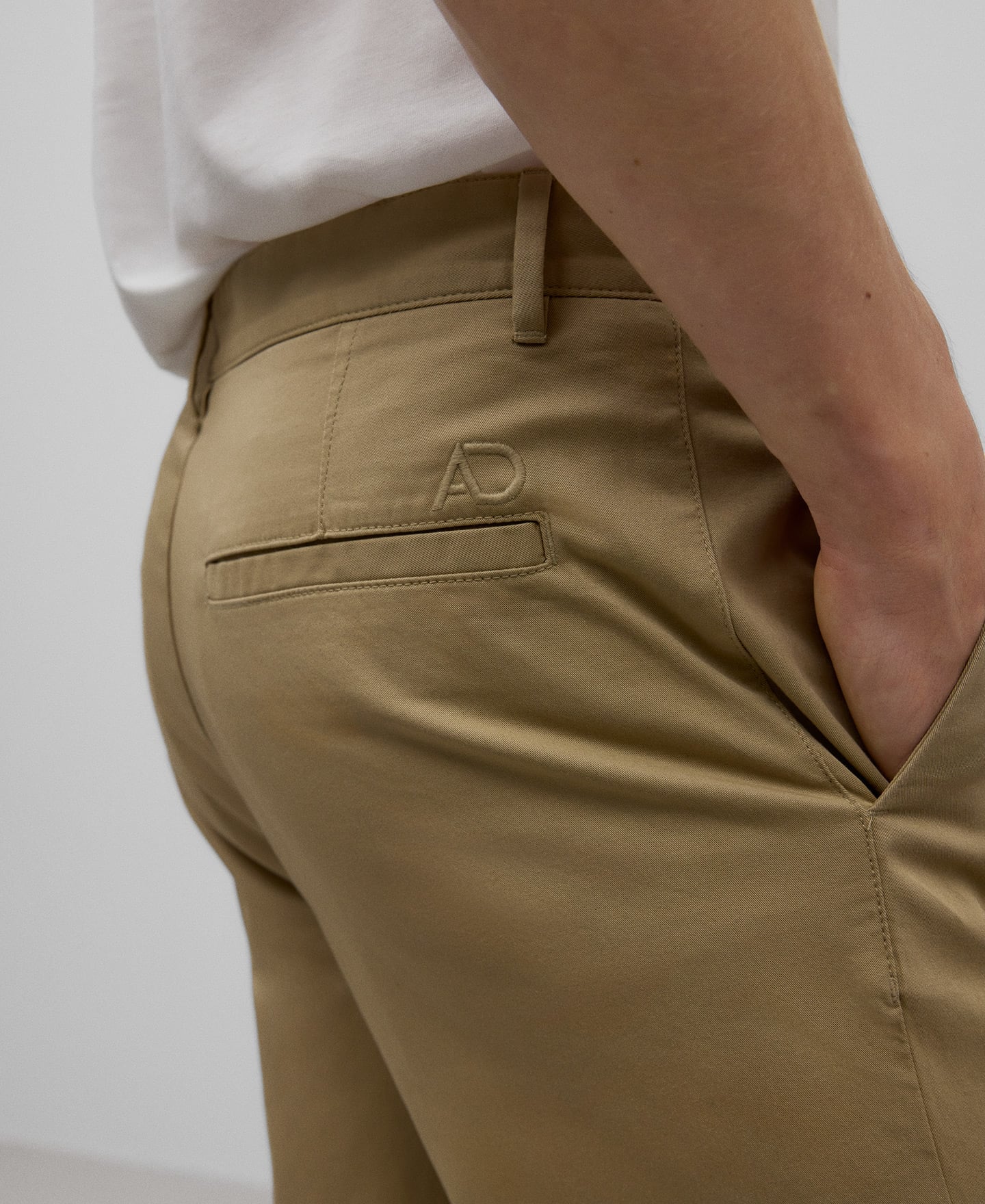Cotton twill chino trousers man image number 3