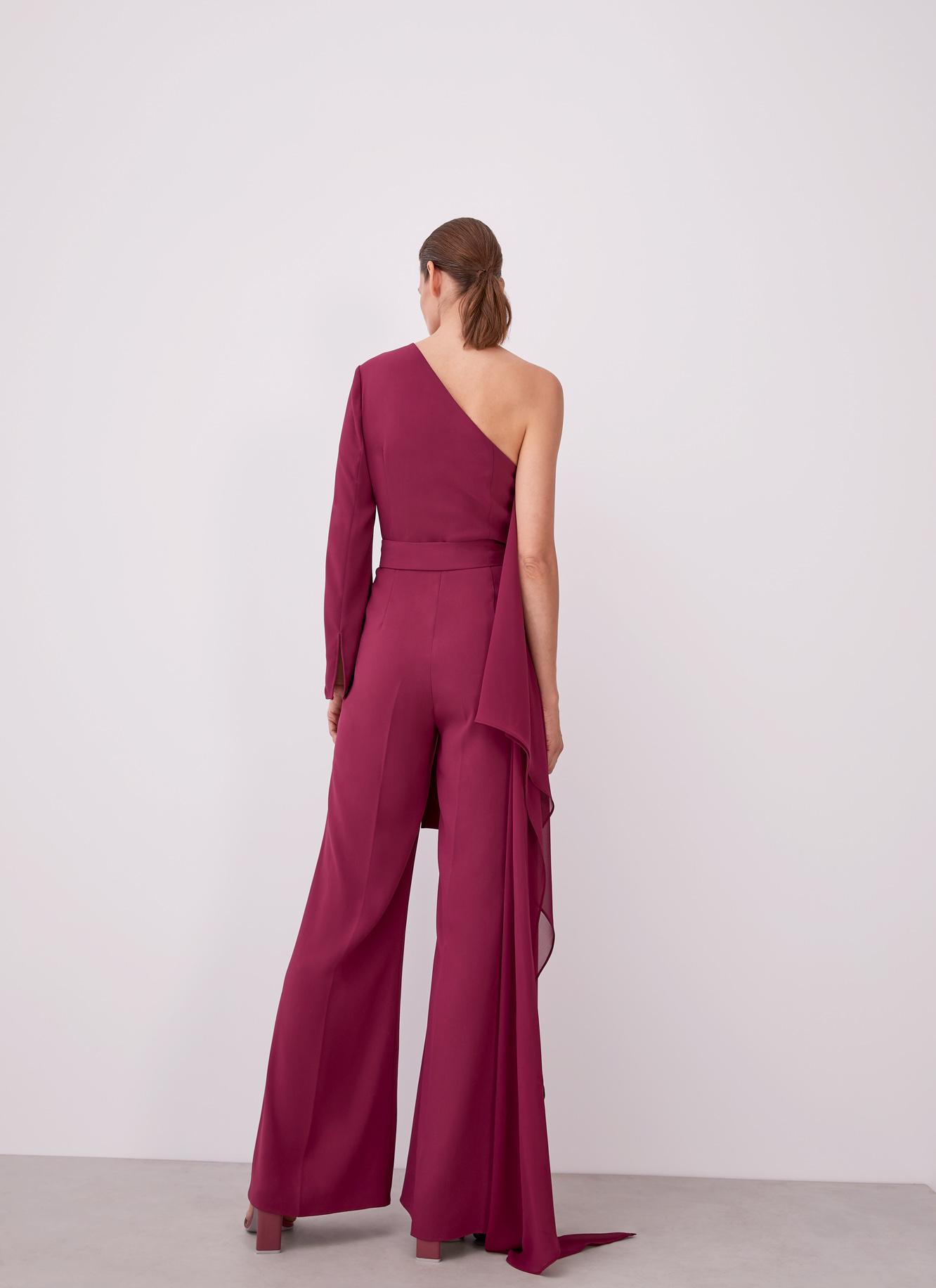 Asymmetric jumpsuit with overlayer image number 5