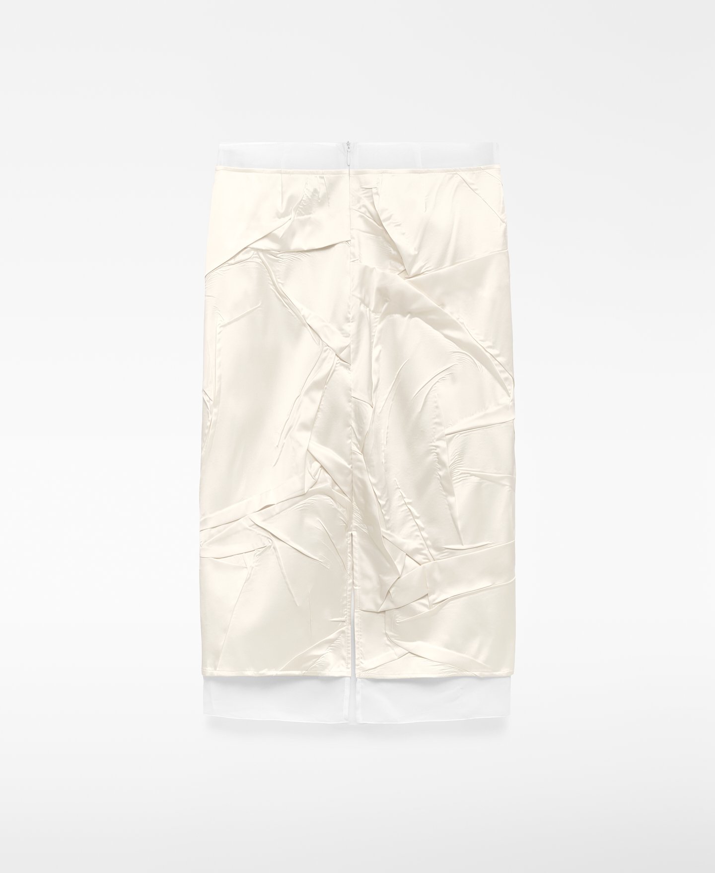 Wrinkled skirt with mixed fabric woman image number 5