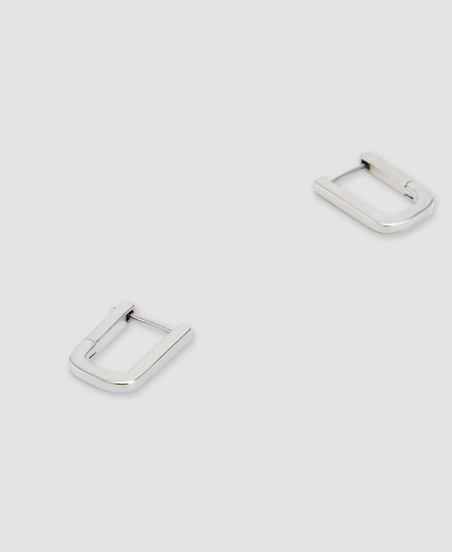 Basic quadrangular silver earring image number 2