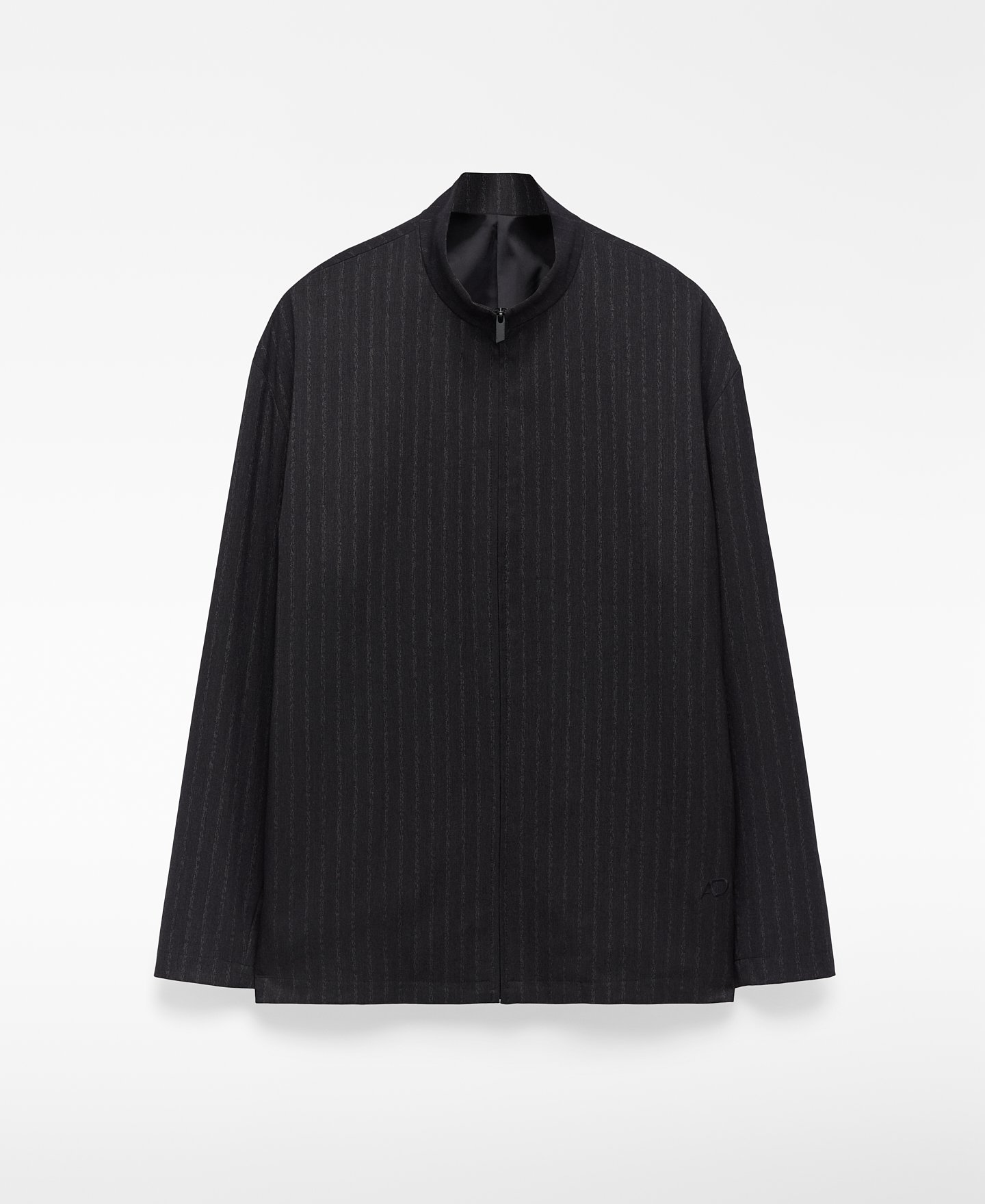 Striped zip-up overshirt man image number 4