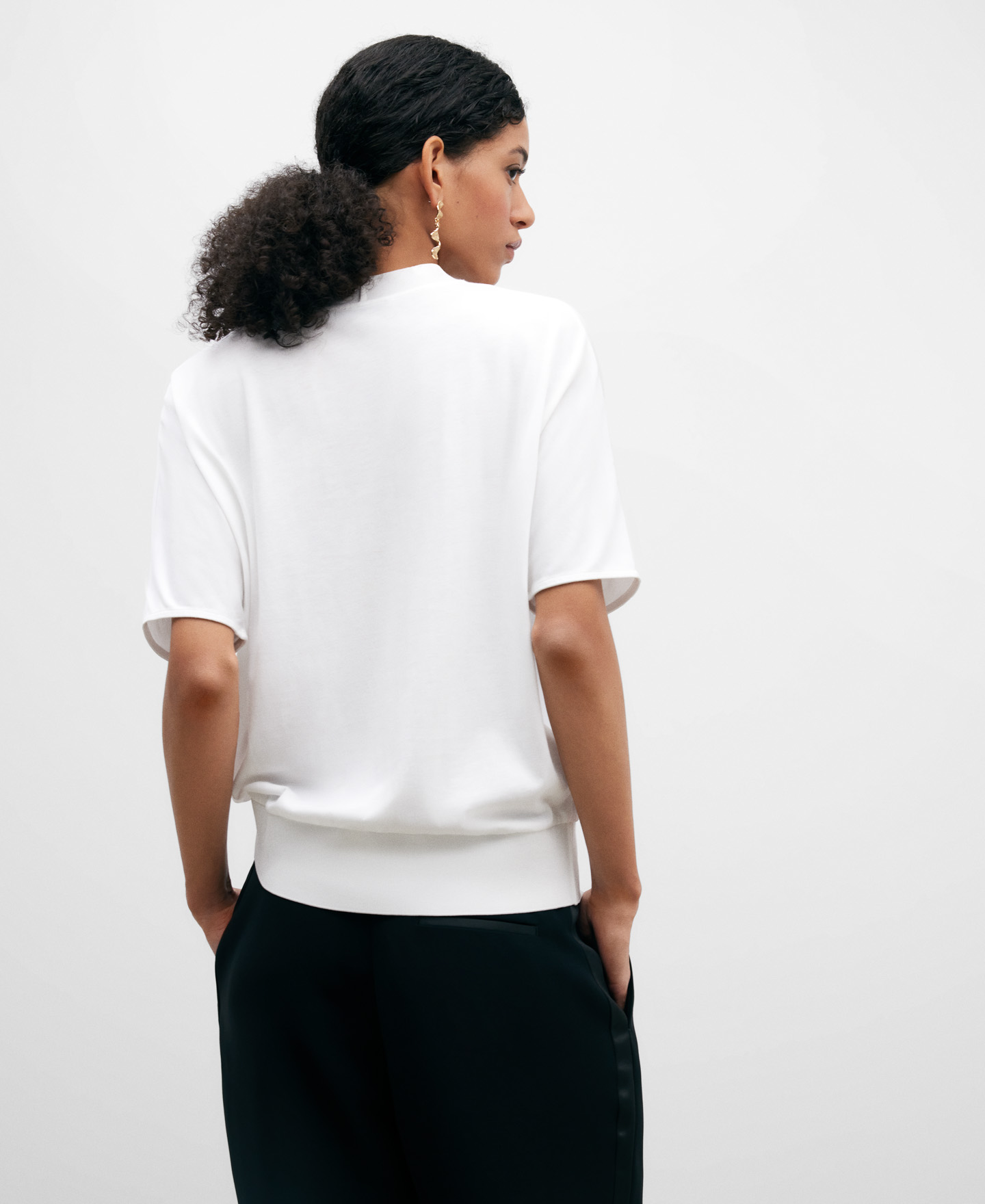 V-neckline viscose blouse woman image number 2