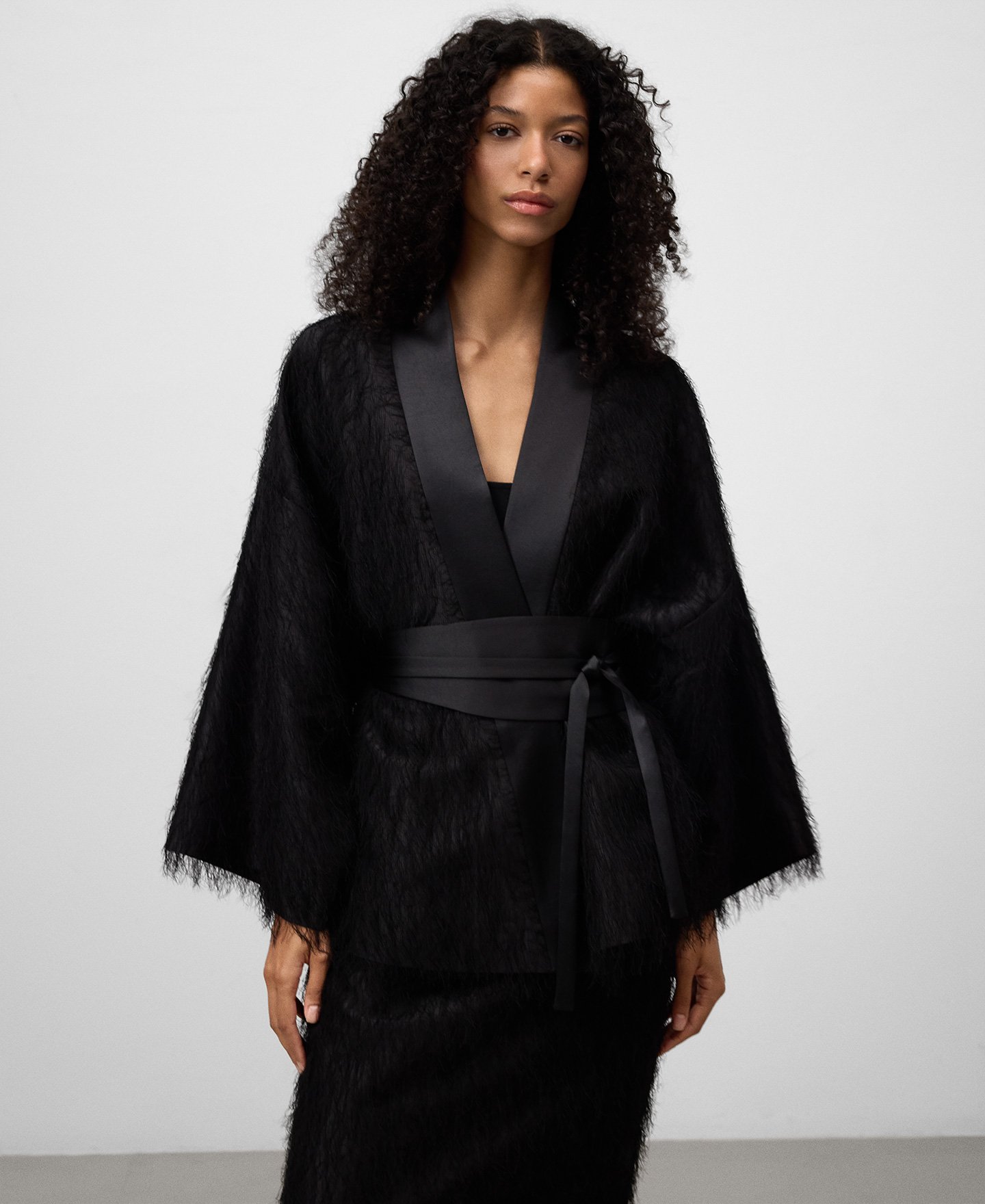 Casaco kimono com franjas para mulher image number 0