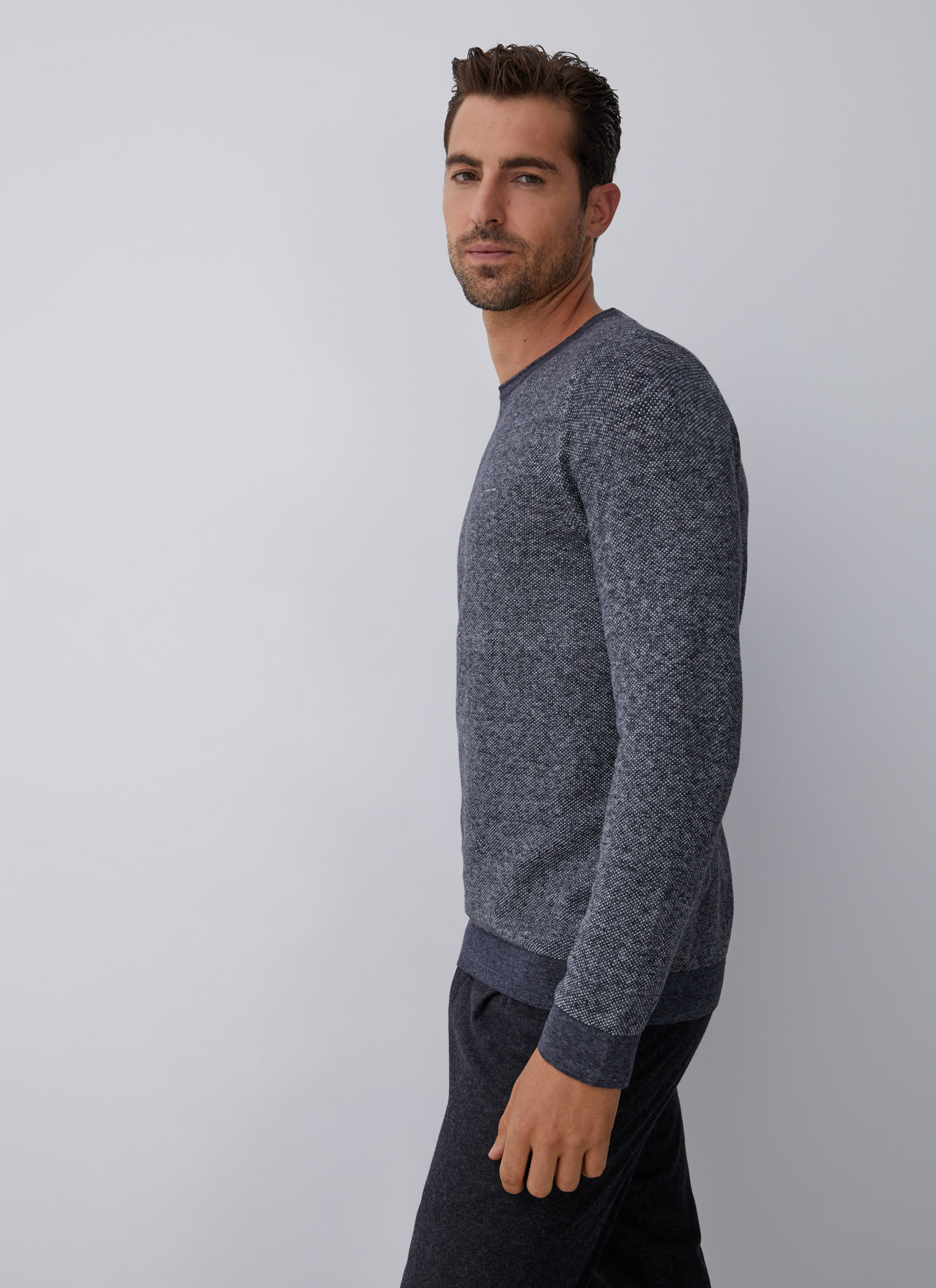 Jersey jaspeado con cuello caja image number 4