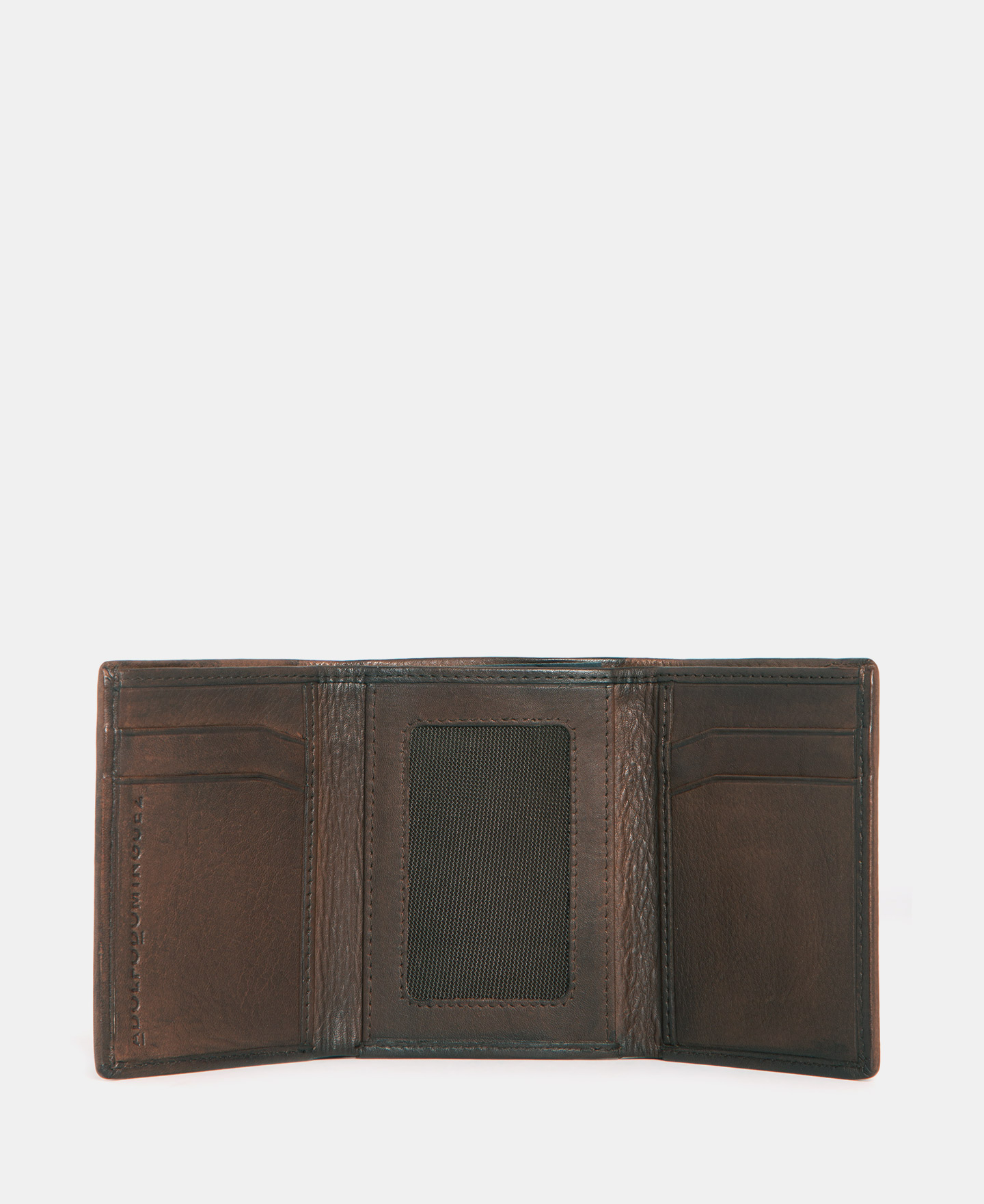 Cartera compacta en piel encerada image number 2