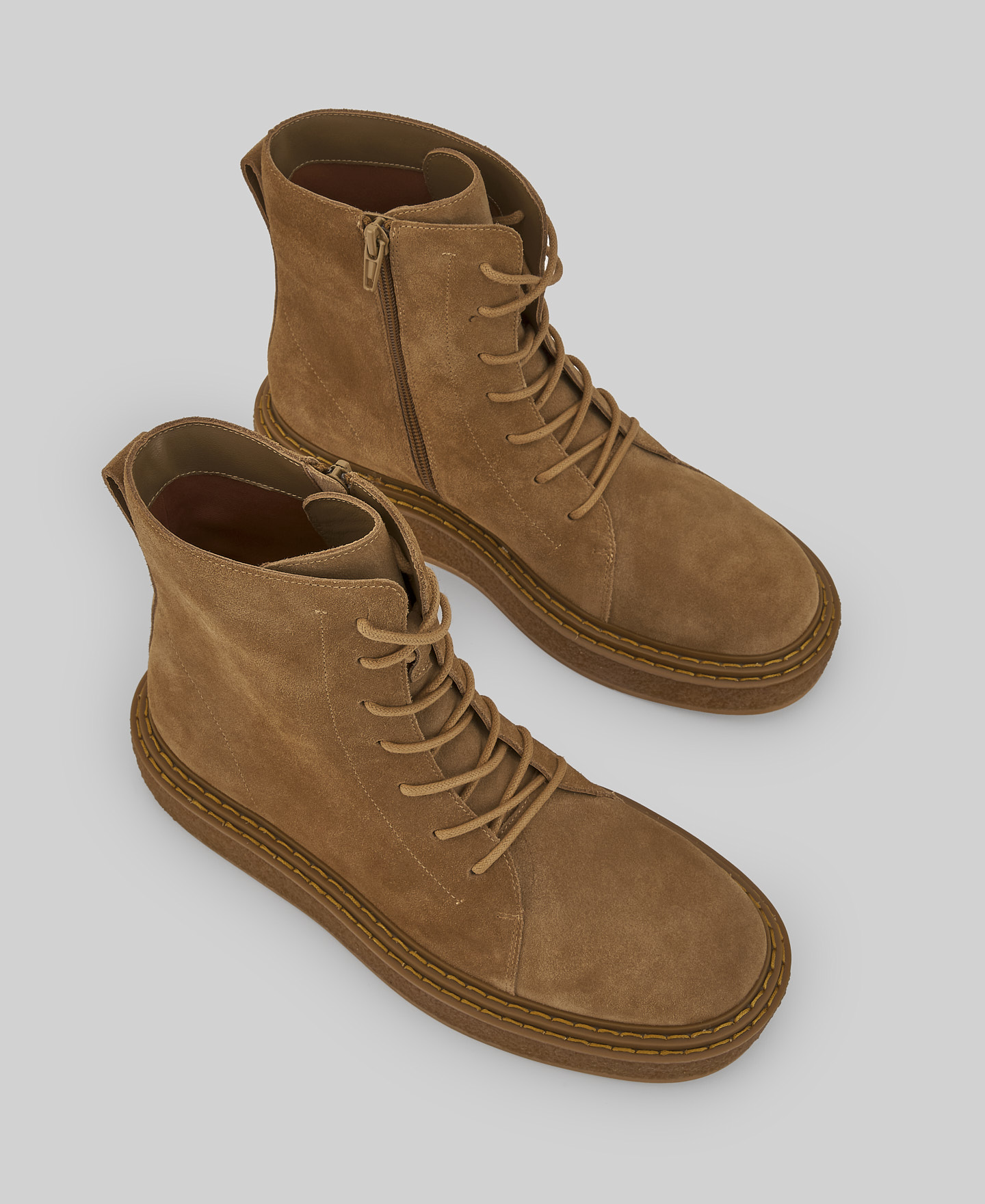 Lace-up suede boot woman image number 1
