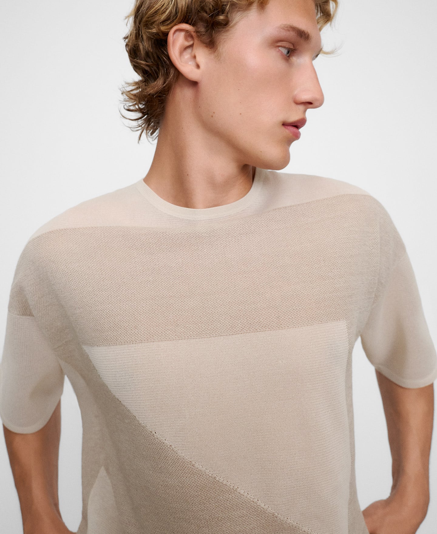 Jersey manga corta punto intarsia image number 3