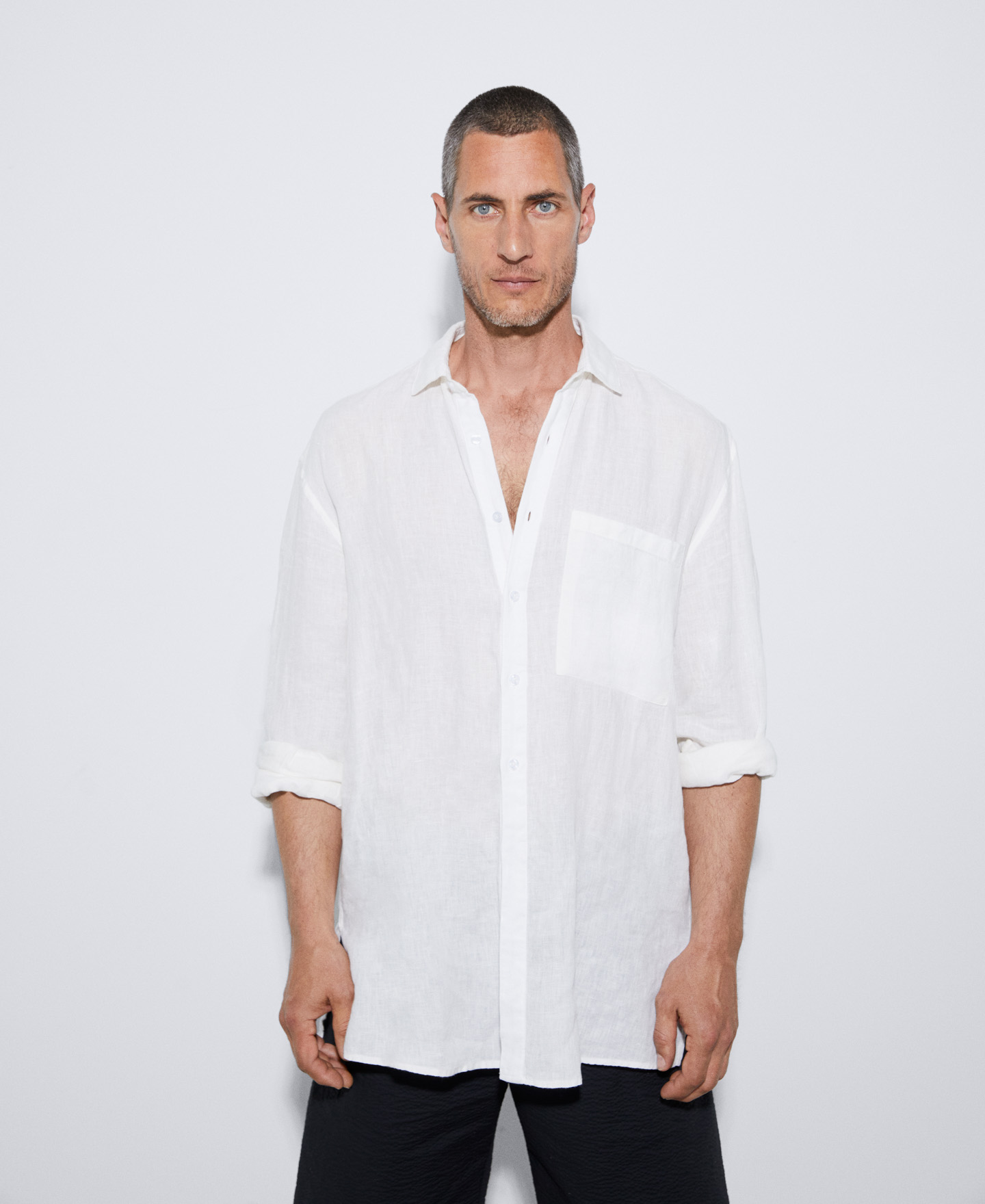 Oversize linen shirt image number 0