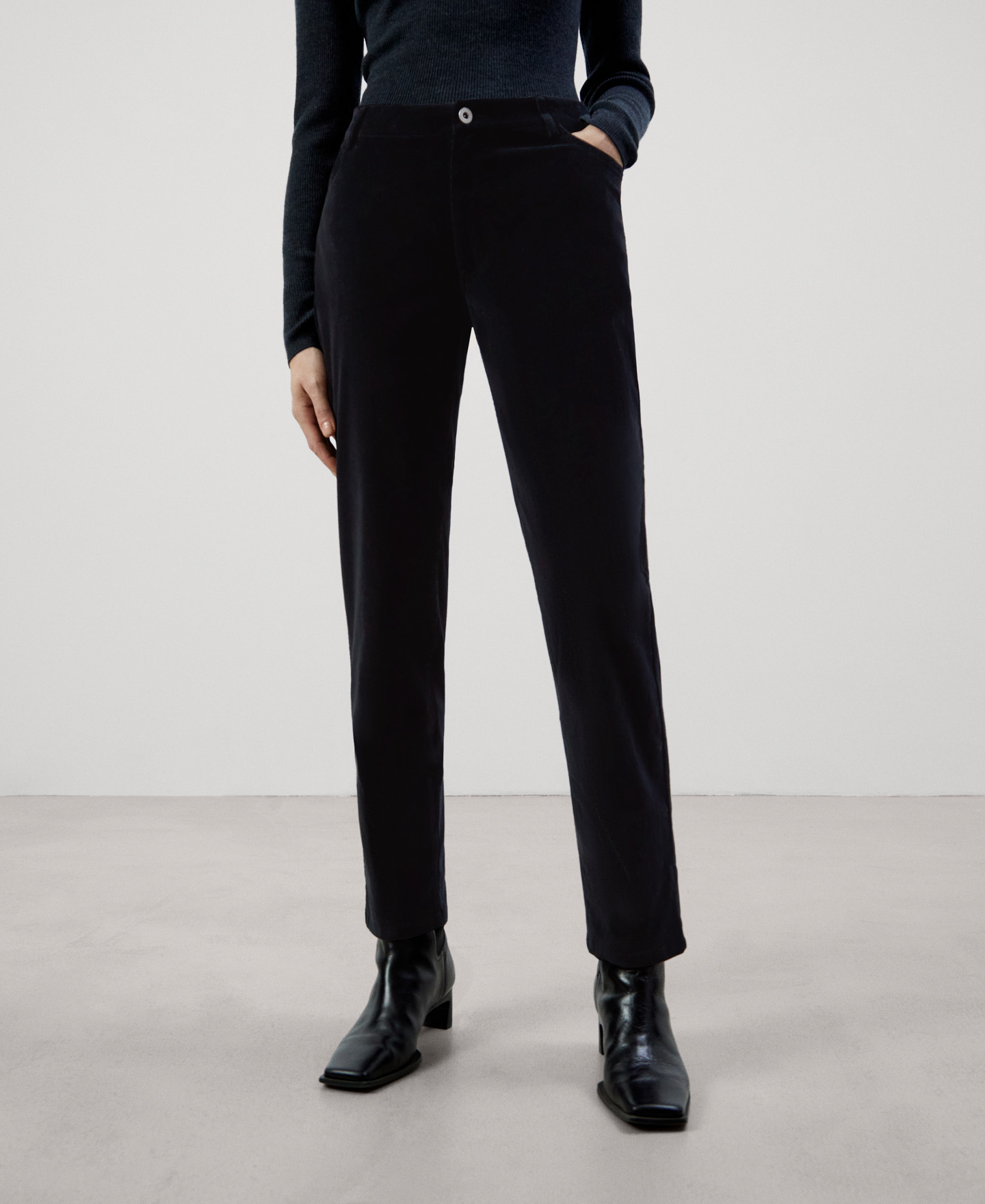 Cotton micro corduroy skinny trousers image number 0