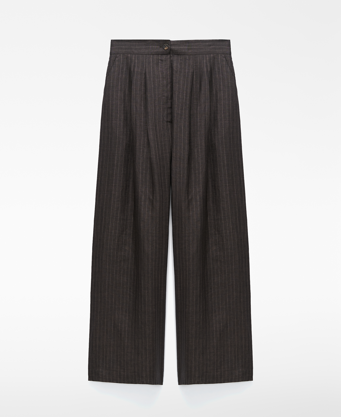 Pantal&oacute;n recto rayas lino europeo image number 4