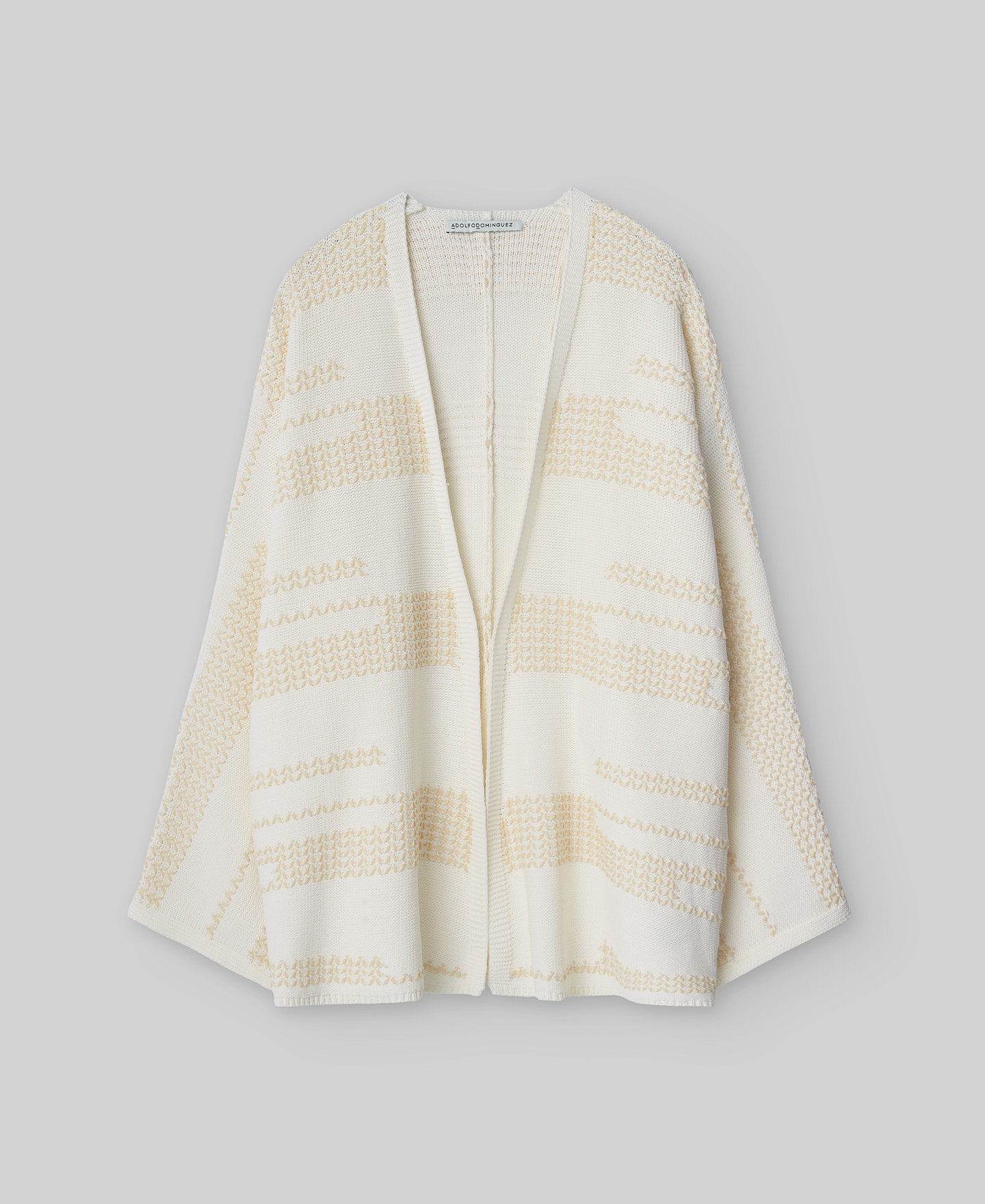 Chaqueta jacquard crudo mujer image number 4