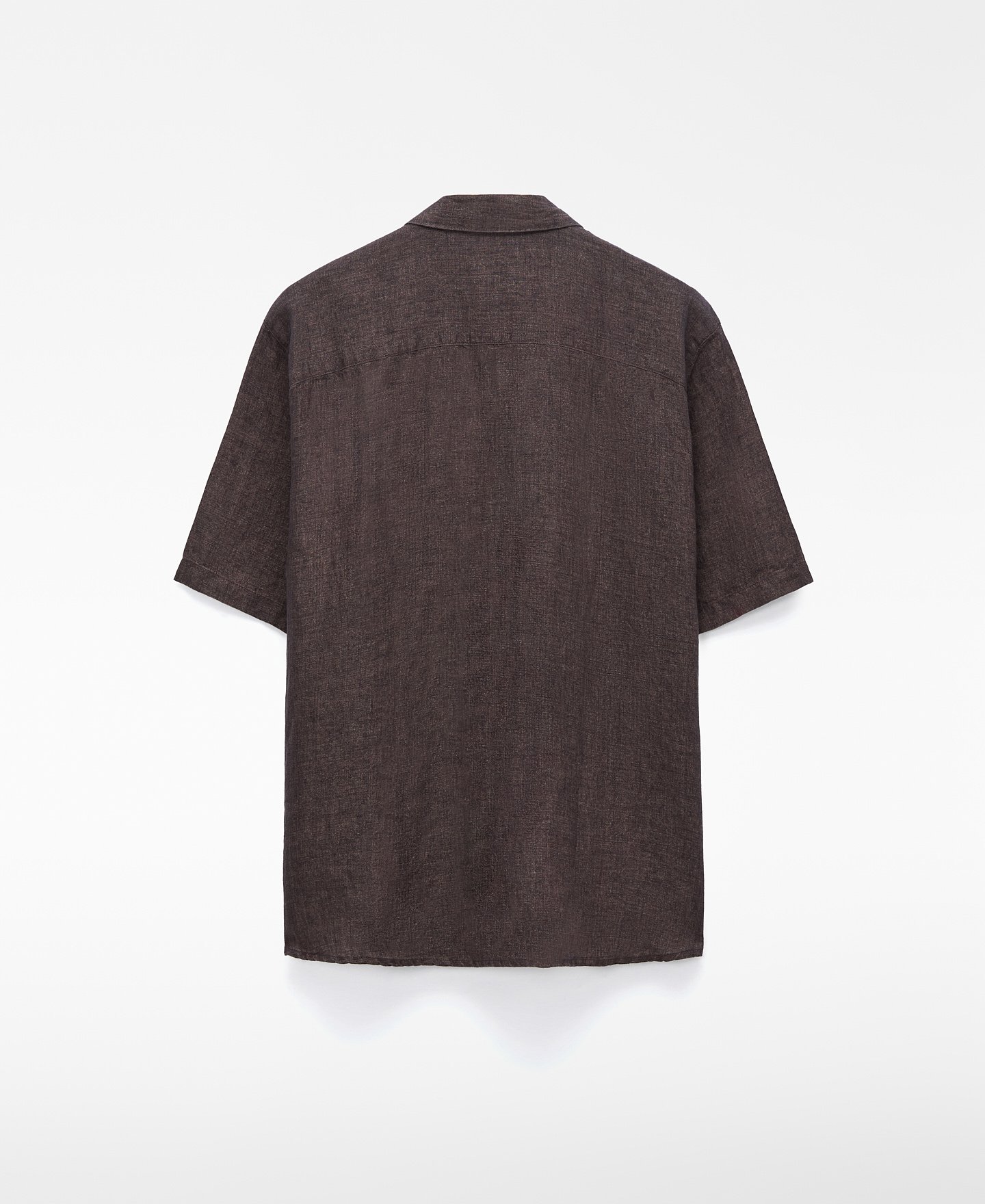 European linen bowling collar shirt image number 5