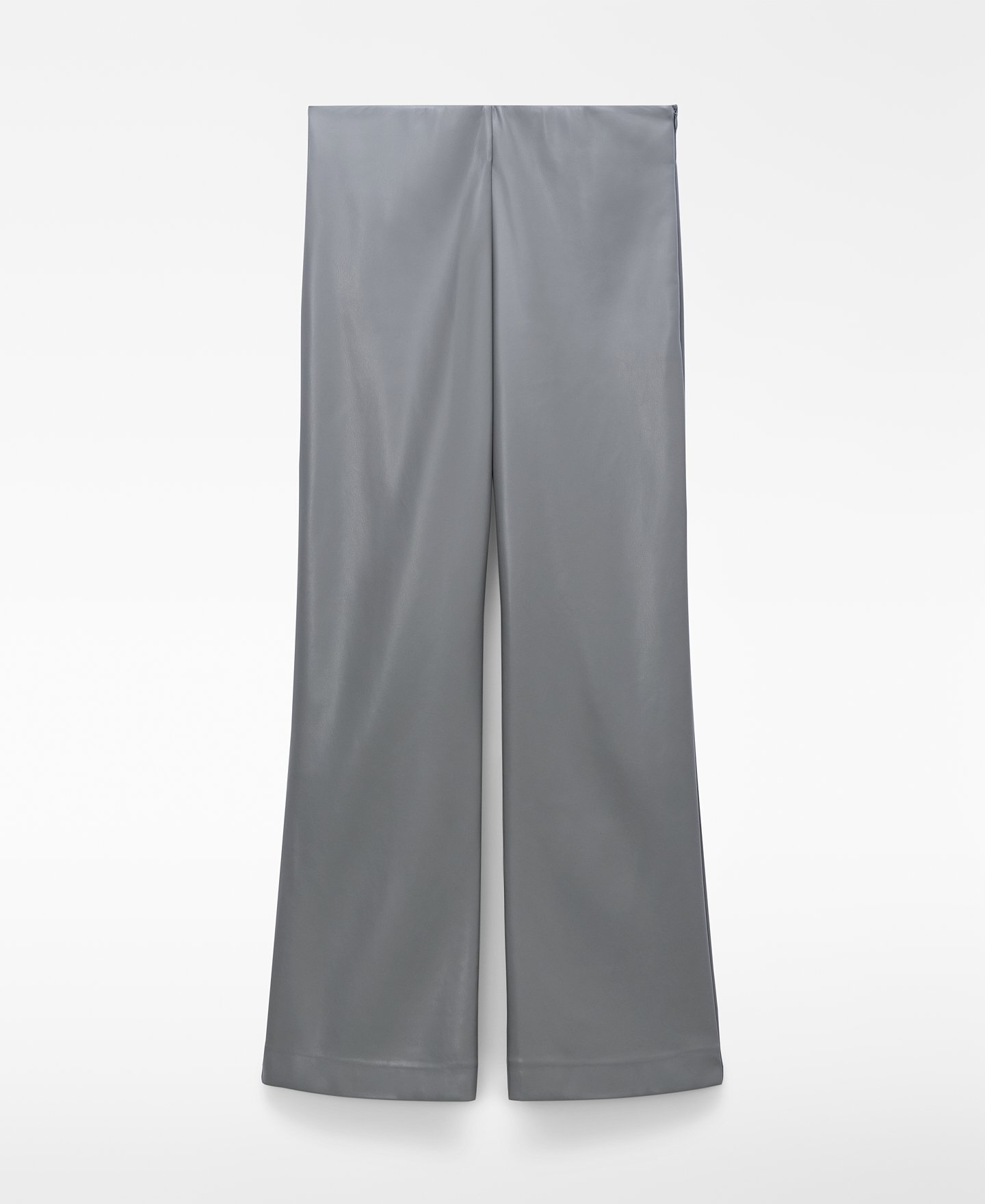 Leather-Non-Leather flare trousers image number 4