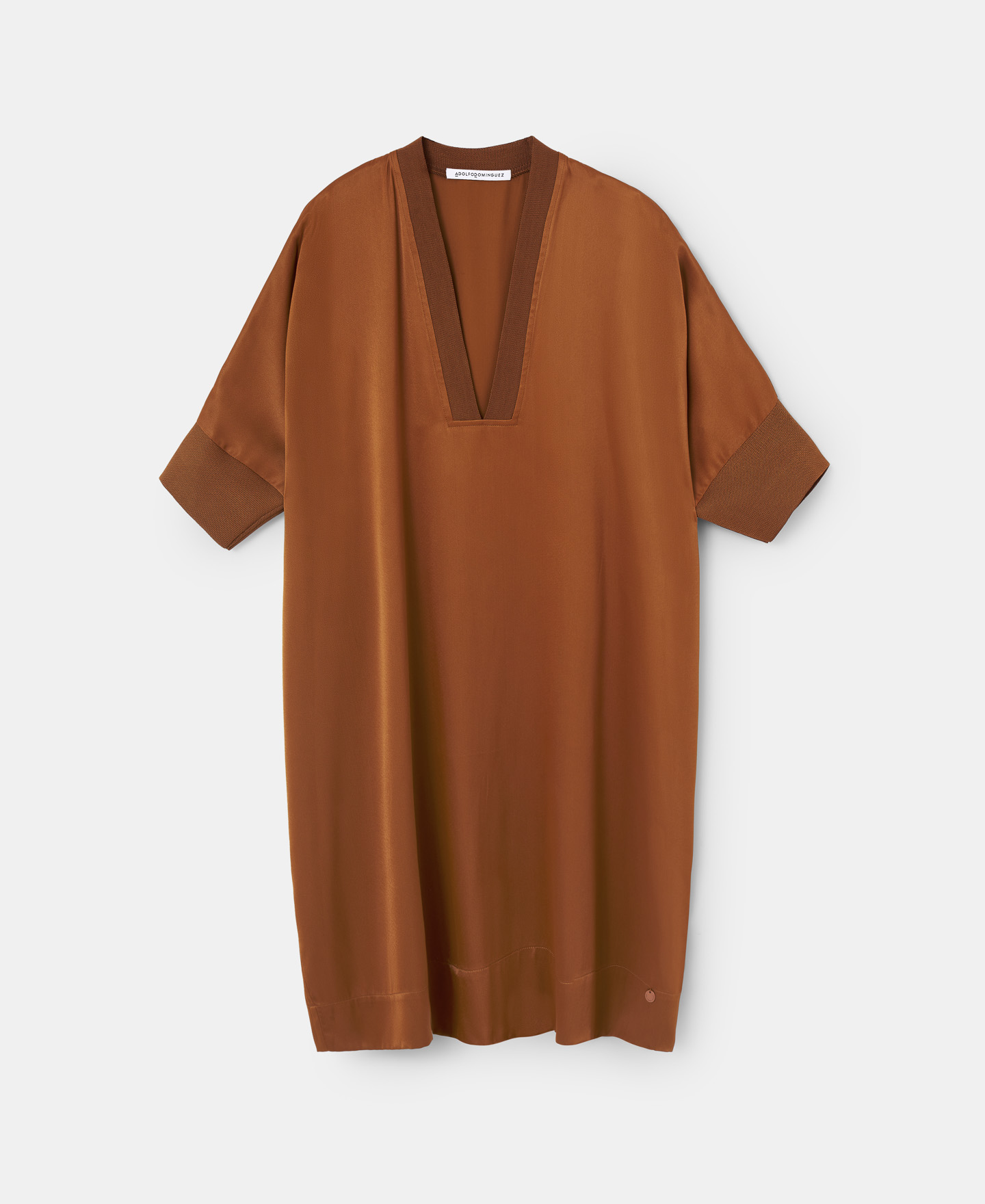 Viscose oversize caramel shirt image number 4