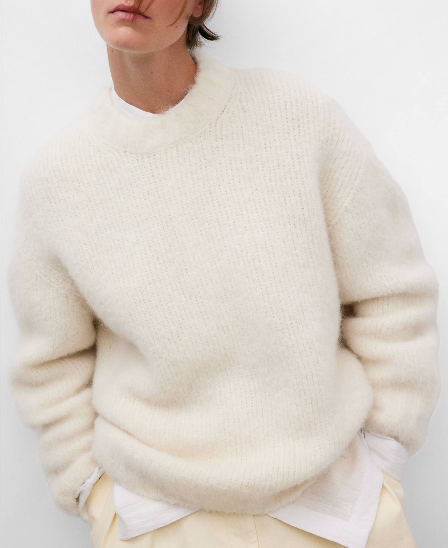 Alpaca knitted crew neck sweater image number 0
