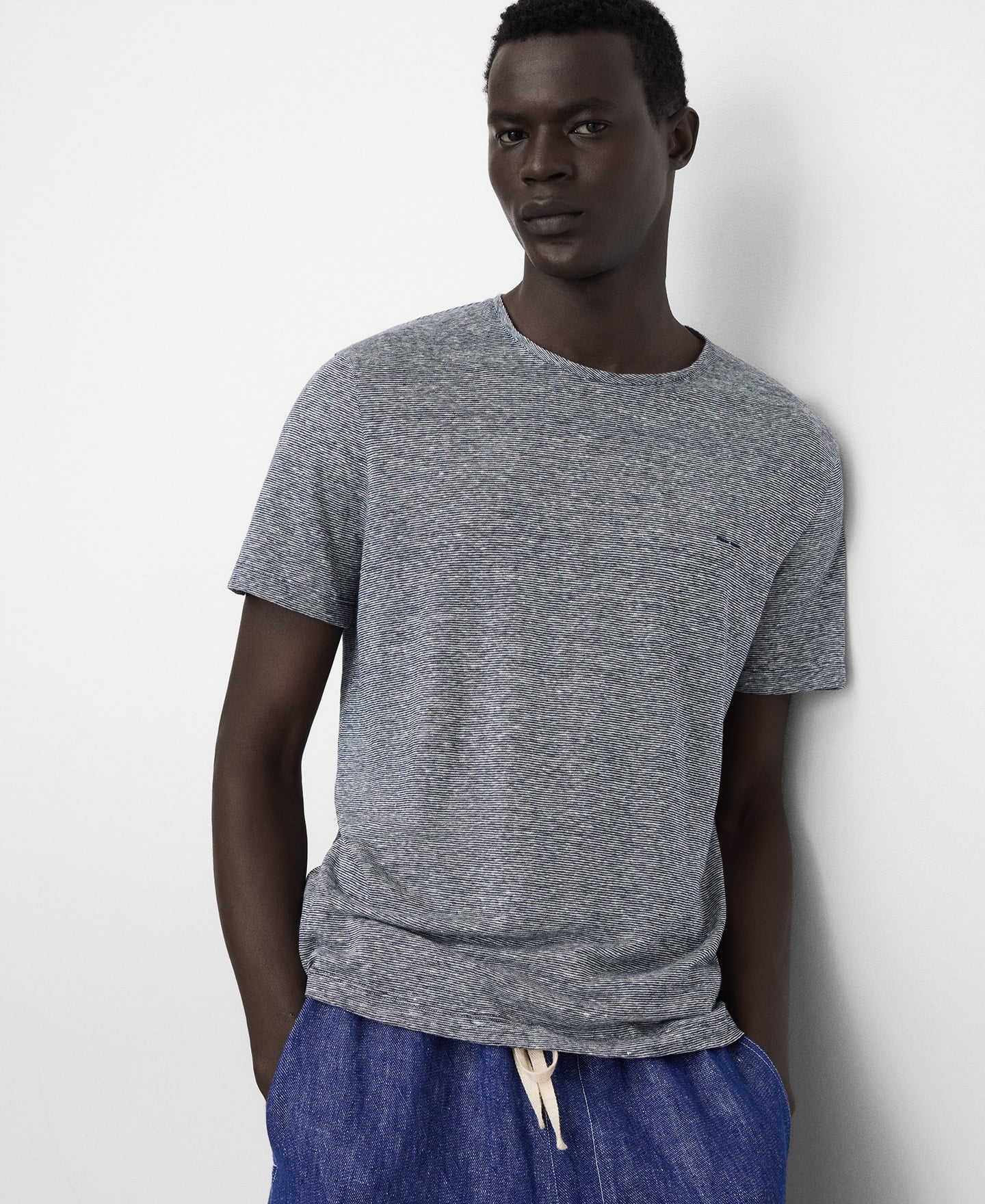 European linen heathered T-shirt image number 0