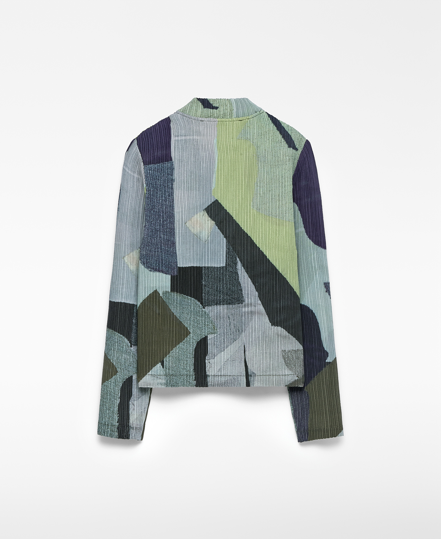 Printed crinkle jacket woman image number 5