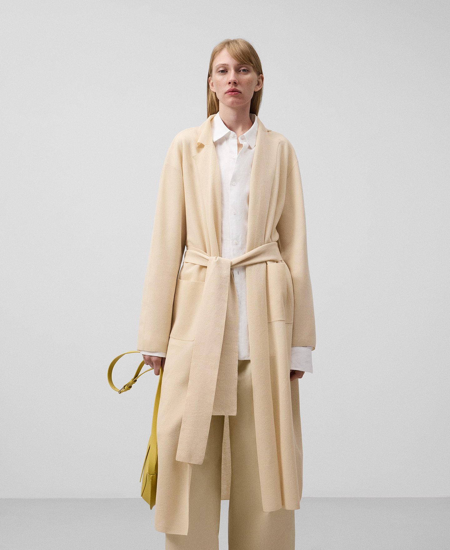 Knit long jacket woman image number 0