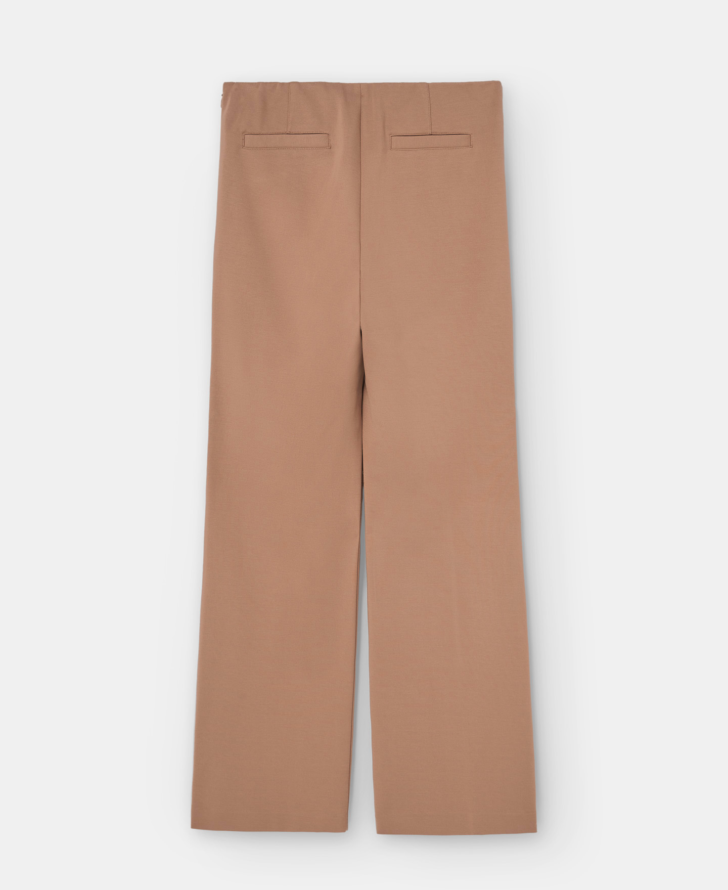 Pantalón recto en viscosa elástica camel image number 5