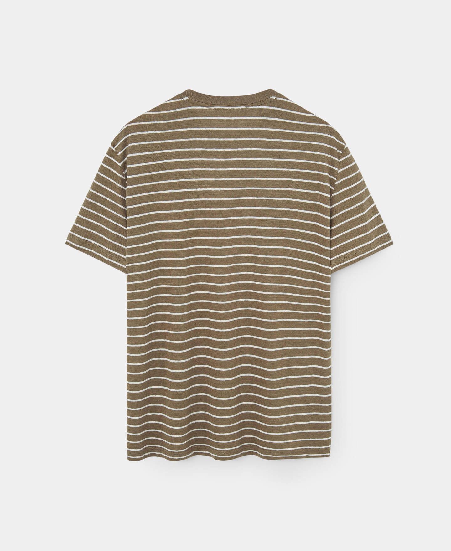 Camiseta blanca rayas en lino image number 5