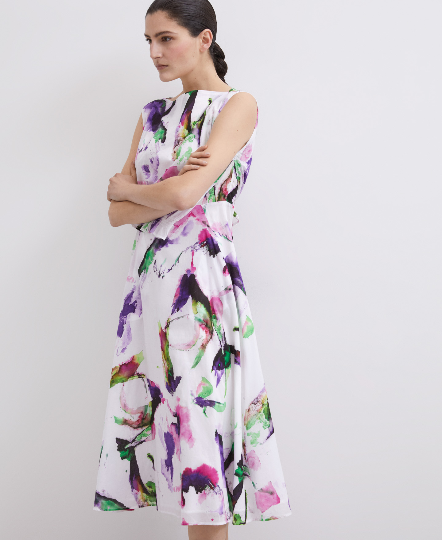 Vestido midi estampado floral image number 0
