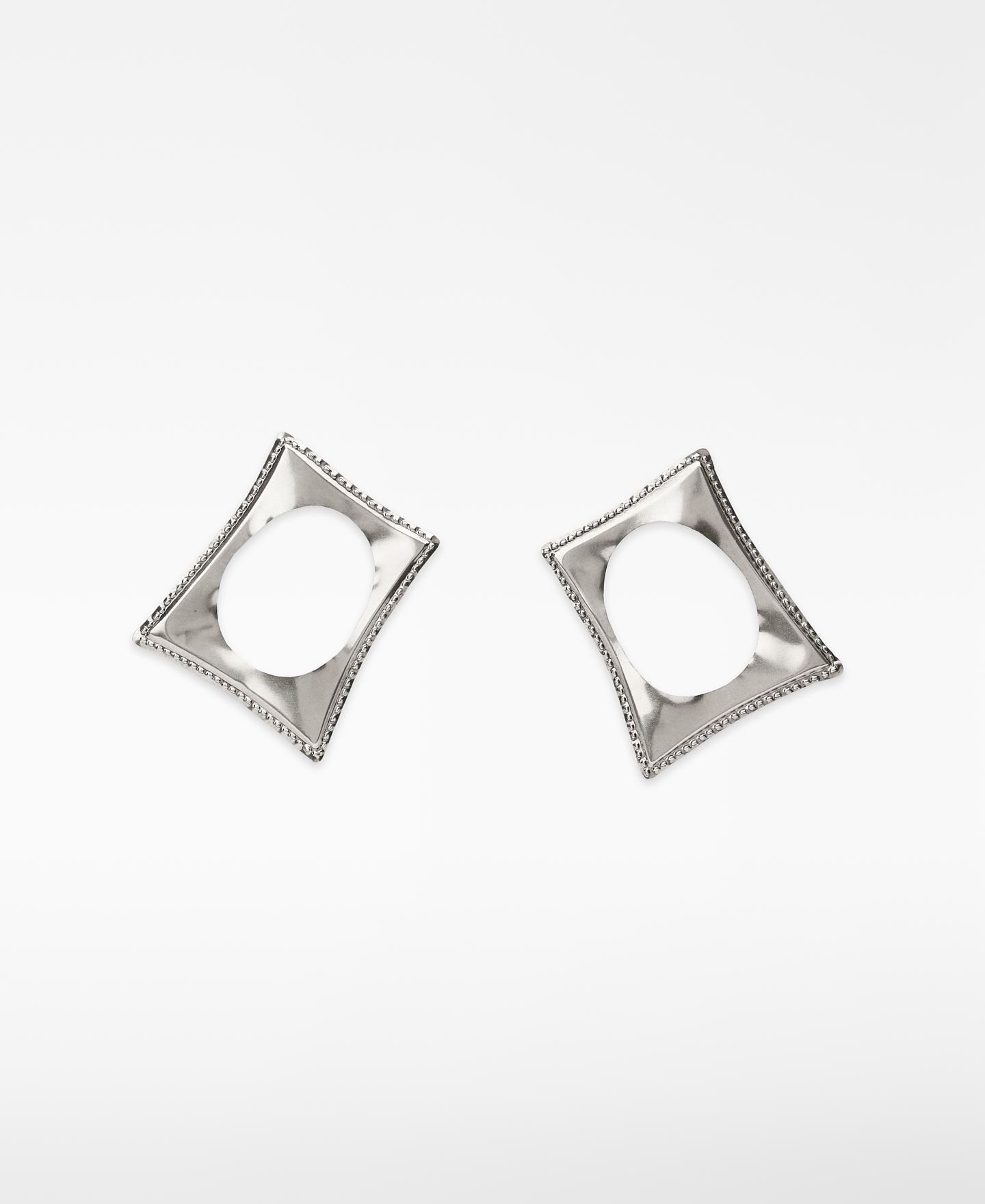Maxi silver embossed earrings woman image number 0