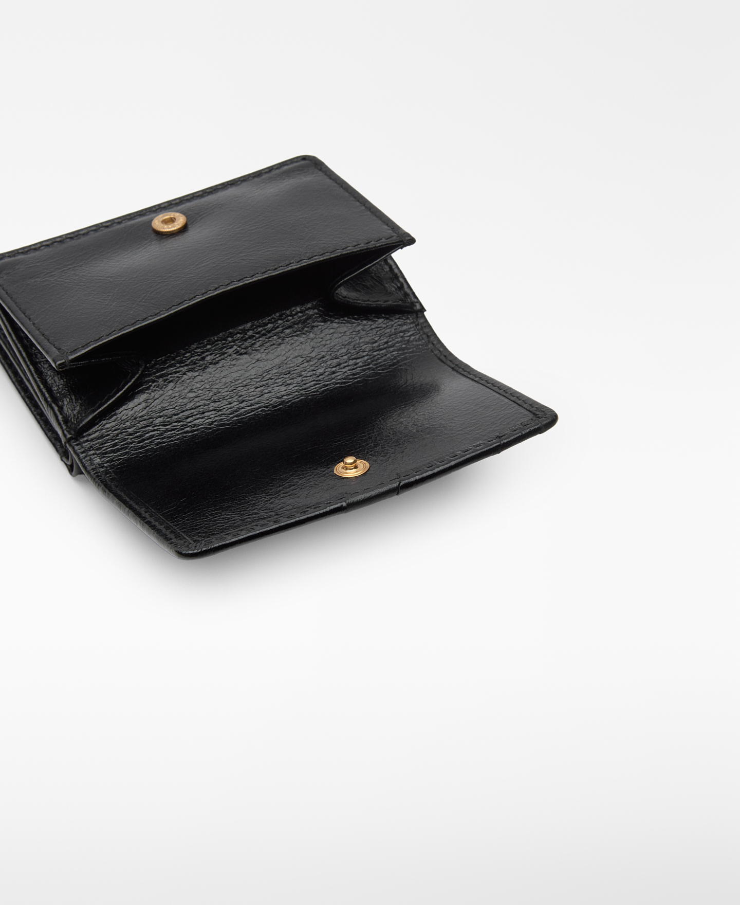 Leather patchwork flap wallet woman image number 2